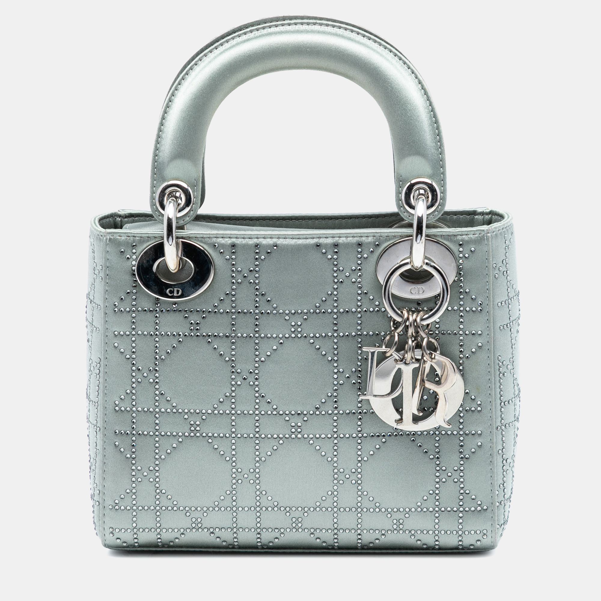 Dior Mini Grey Satin Cannage Strass Crystal Embellished Lady Dior
Dior Mini Grey Satin Cannage Strass Crystal Embellished Lady Dior