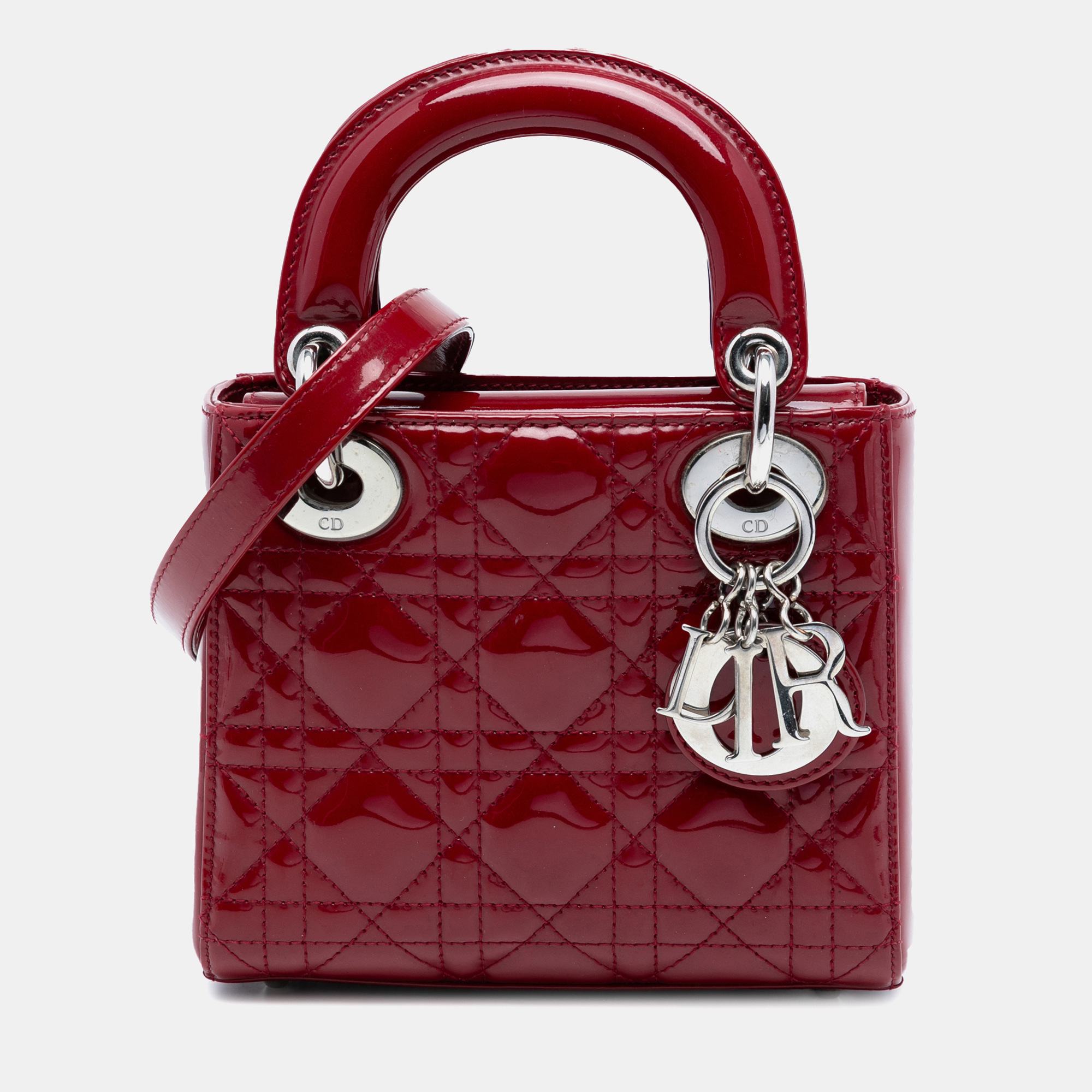 Dior Red Mini Patent Cannage Lady Dior
Dior Red Mini Patent Cannage Lady Dior