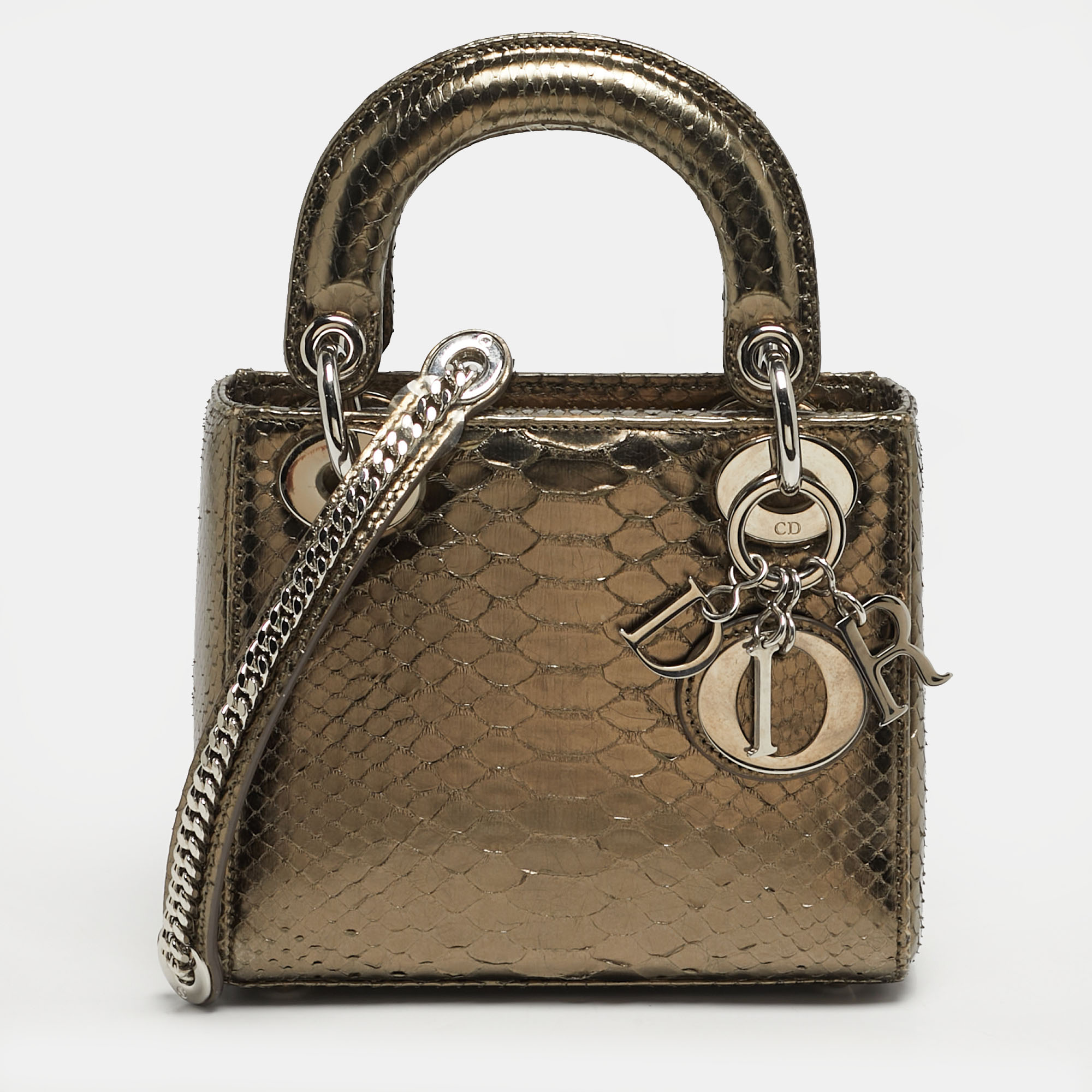 Dior Lady Dior Mini Metallic Python Tote
Dior Lady Dior Mini Metallic Python Tote