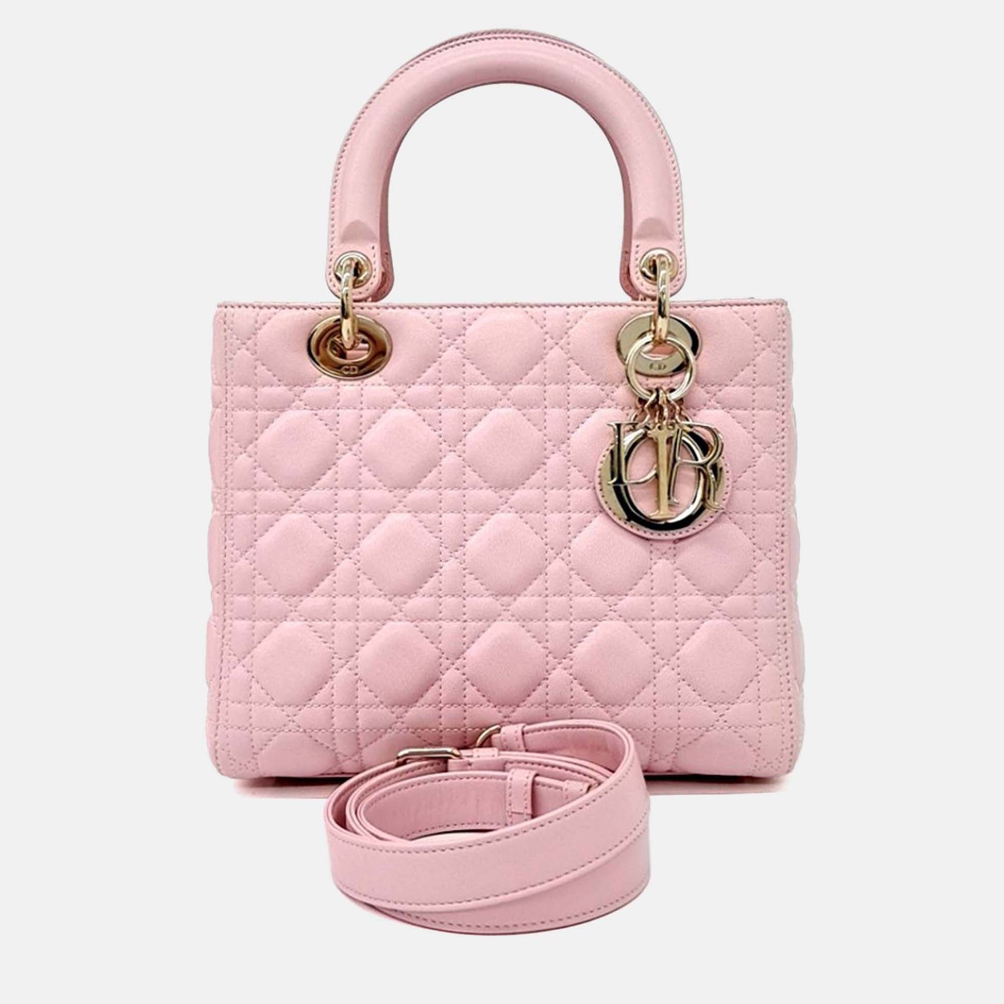 Dior Pink Leather Cannage Lady Bag Medium
Dior Pink Leather Cannage Lady Bag Medium
