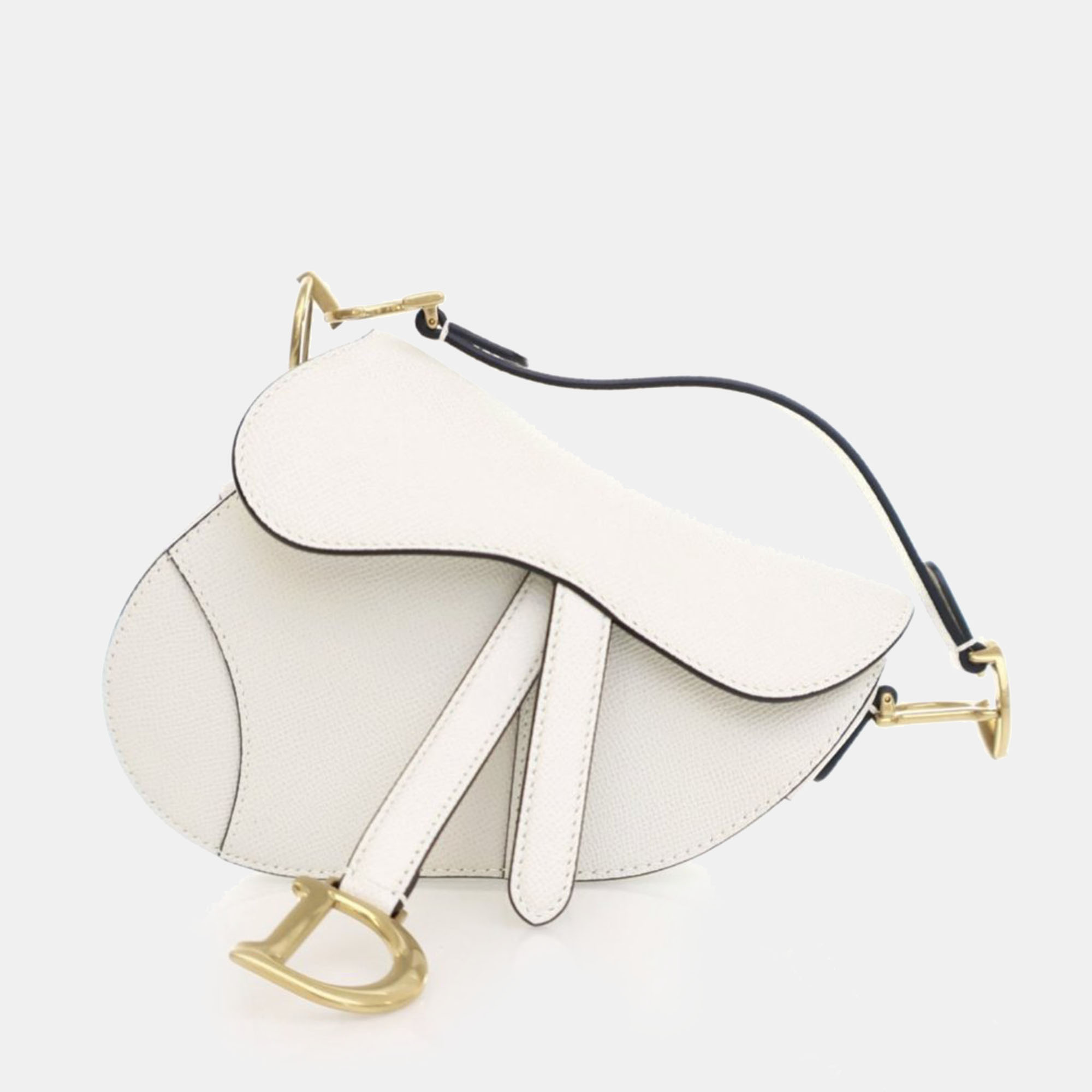 Dior Saddle Mini Calfskin Leather Bag, White
Dior Saddle Mini Calfskin Leather Bag, White