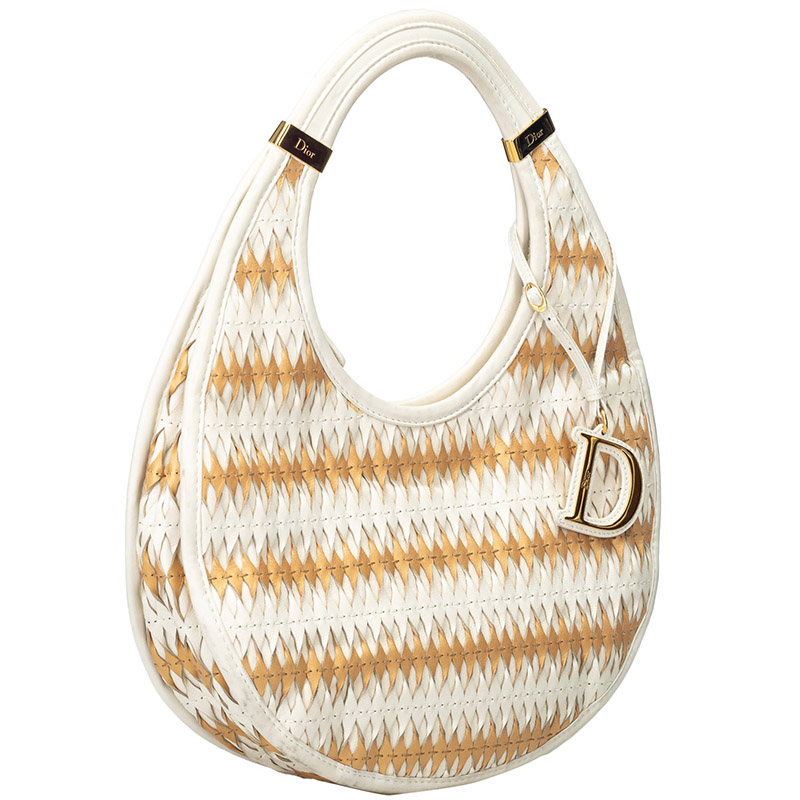Dior White Leather Diorita Hobo Bag, Brown 
Dior White Leather Diorita Hobo Bag, Brown
