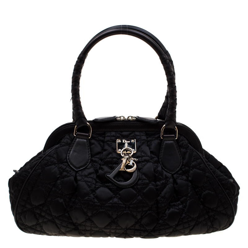 Image of Dior Black Cannage Nylon Charming Doctor Satchel