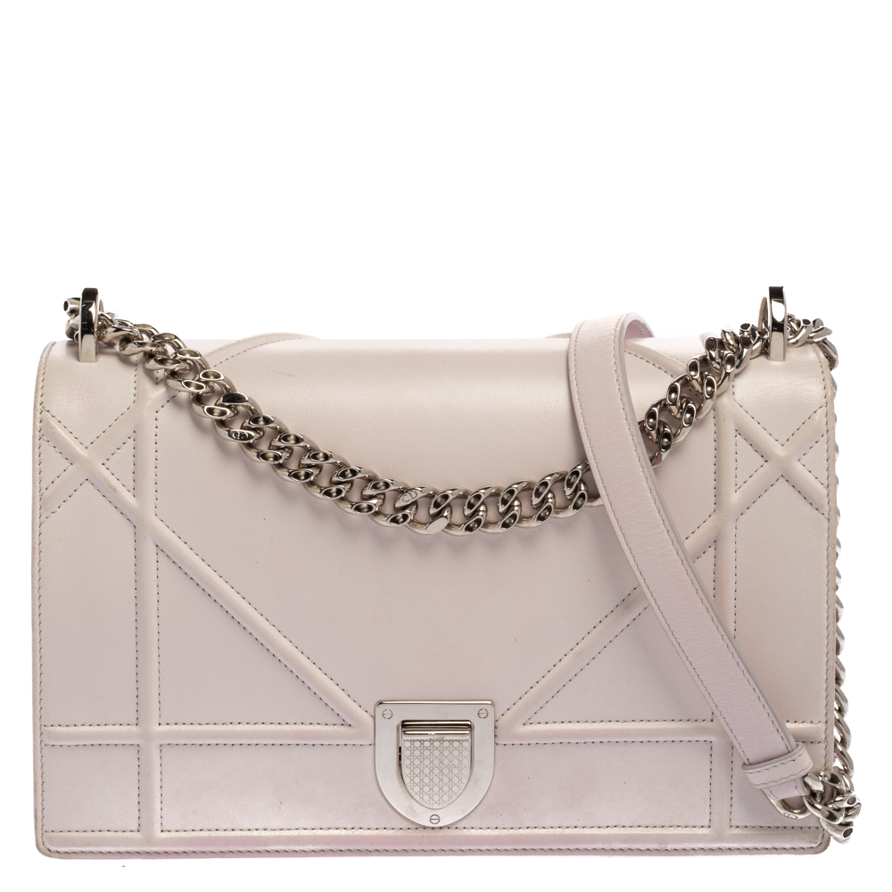 Dior Light Pink Leather Medium Diorama Shoulder Bag