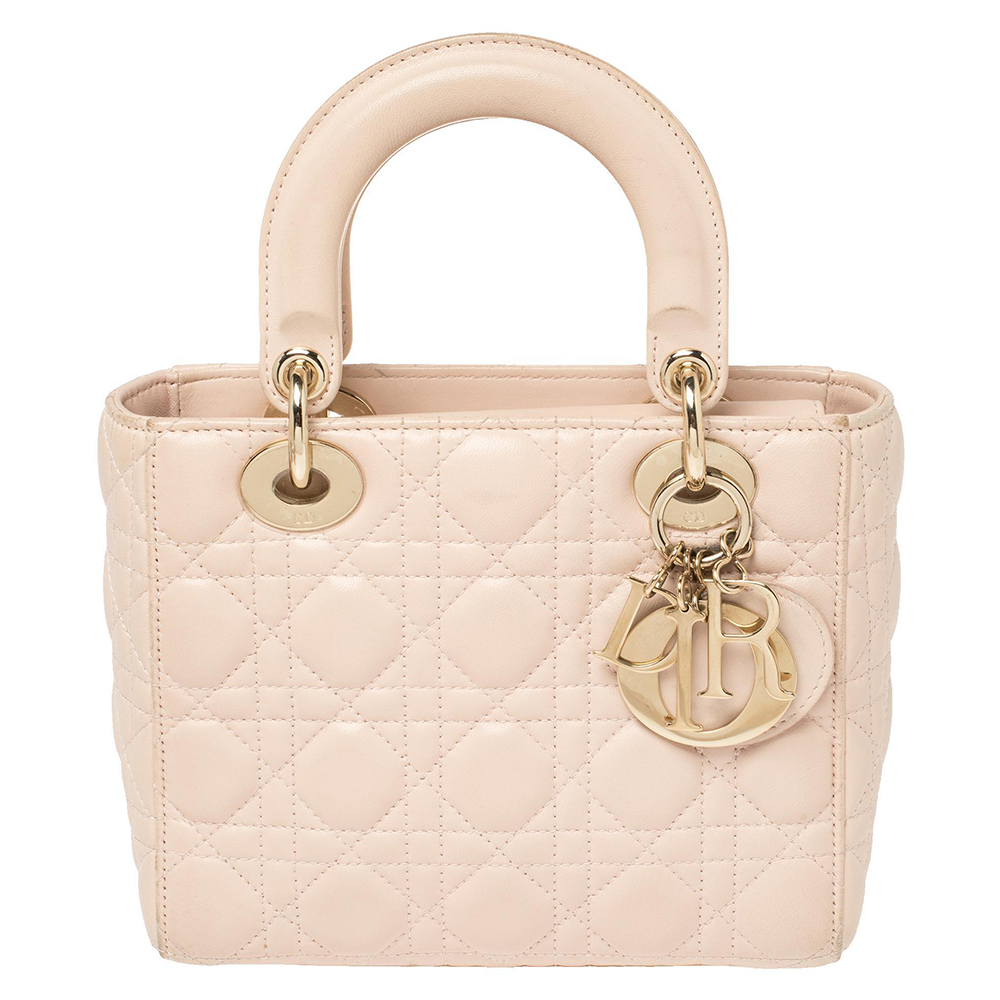 Dior Pink Leather Small My Lady Dior Tote