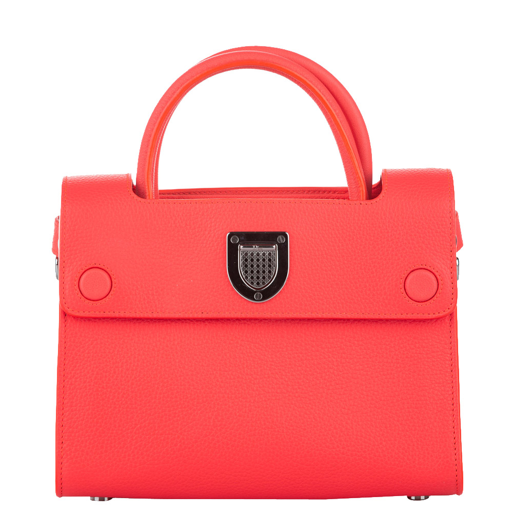 Dior Red Leather Diorever Satchel Bag