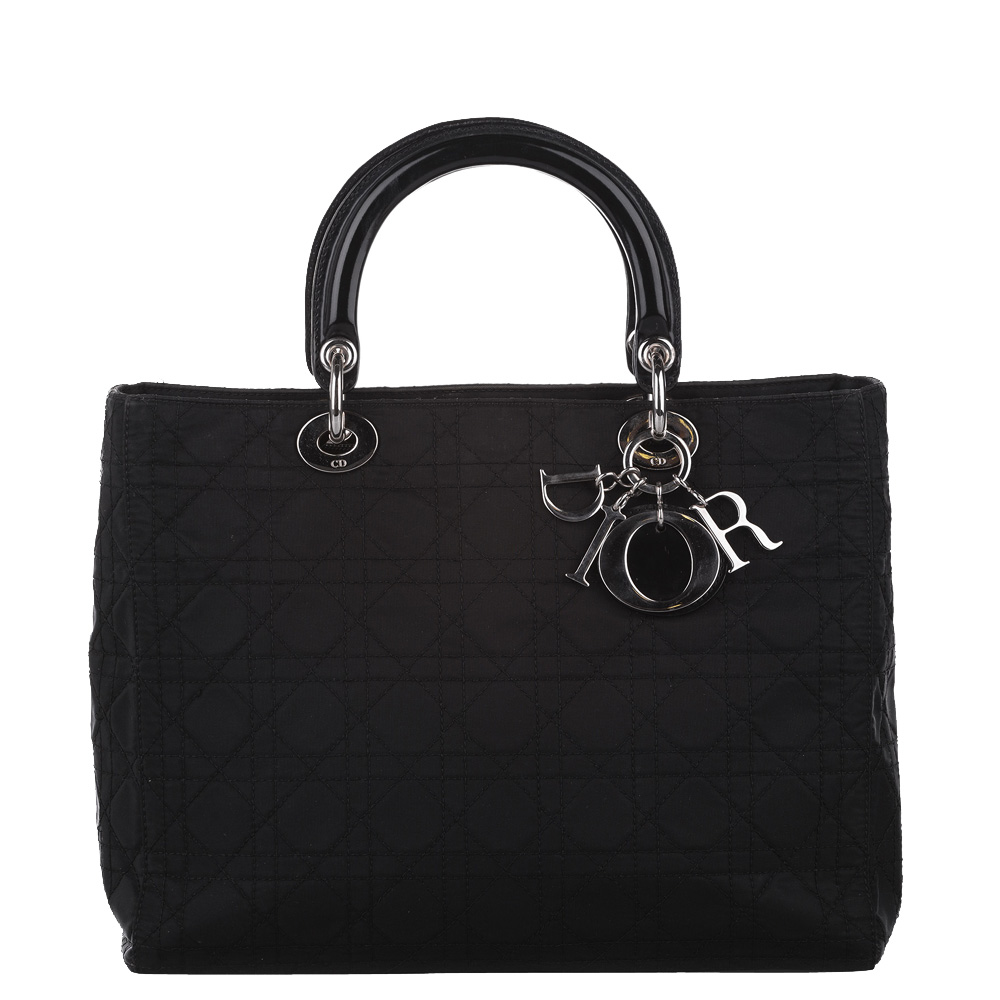 Dior Black Nylon Cannage Lady Dior Bag