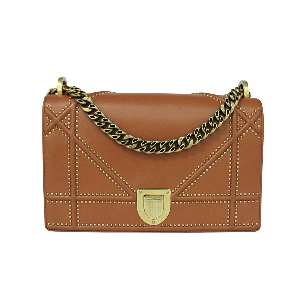 Dior Brown Leather Diorama Shoulder Bag