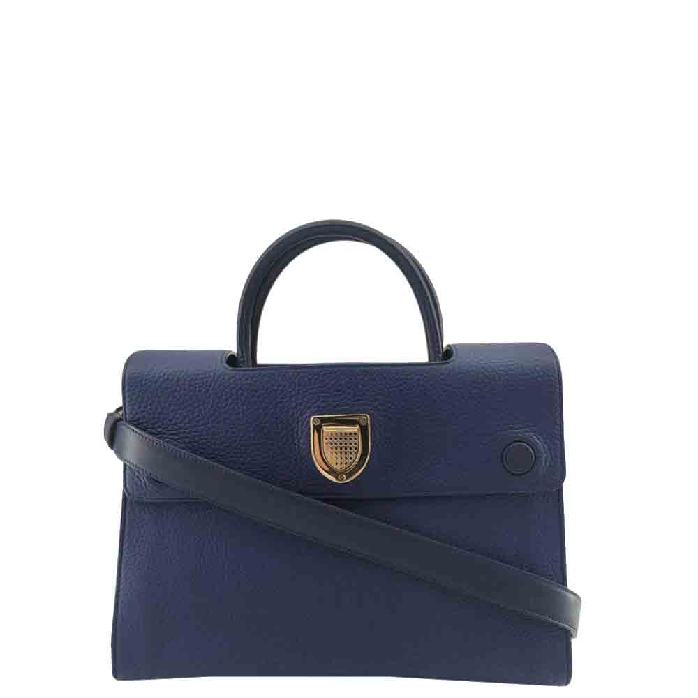 Dior Blue Leather Diorever Top Handle Bag
