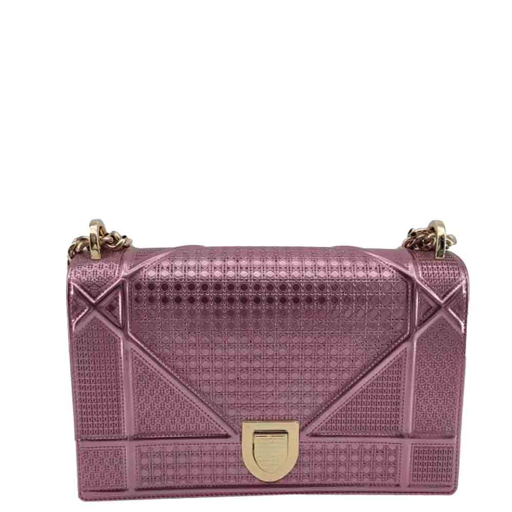 Dior Purple Leather Diorama Shoulder Bag