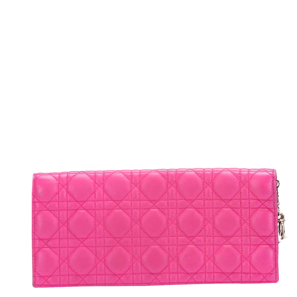 Dior Pink Cannage Chain Leather Crossbody Bag
