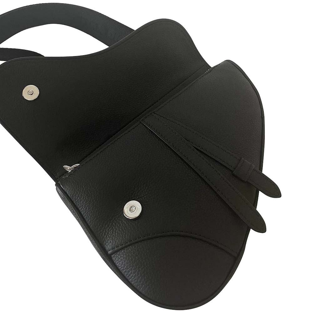 Dior Black Leather Mini Saddle Shoulder Bag