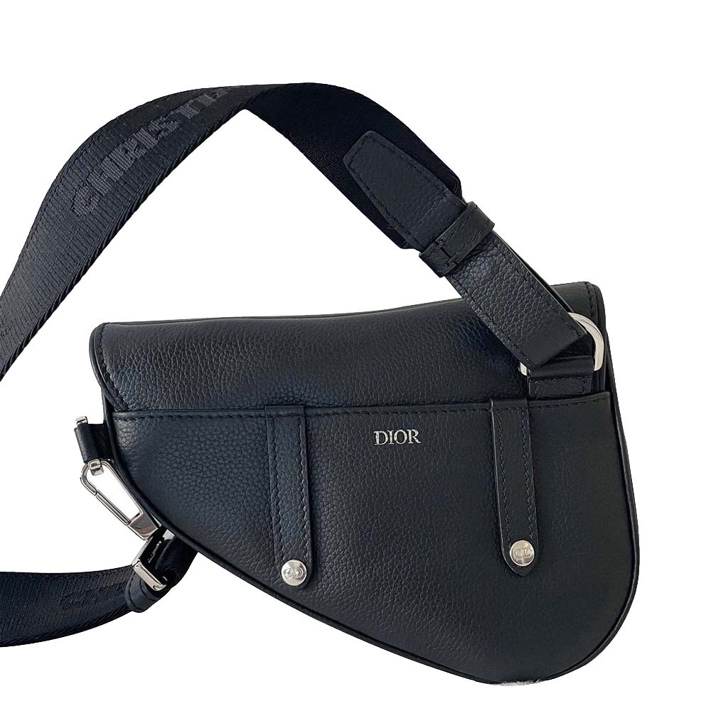 Dior Black Leather Mini Saddle Shoulder Bag