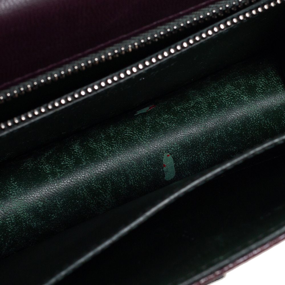 Dior Burgundy Ceramic Effect Leather Diorama Club Shoulder Bag