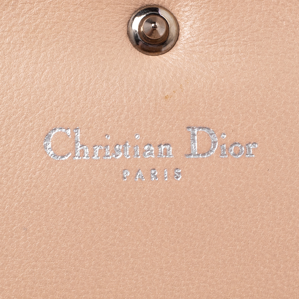 Dior Beige Leather Diorama Trifold Wallet