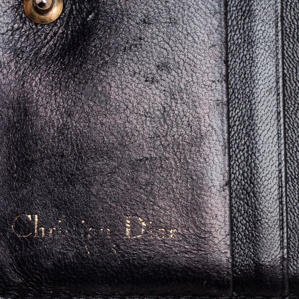 Dior Black Cannage Leather Addict Compact Wallet