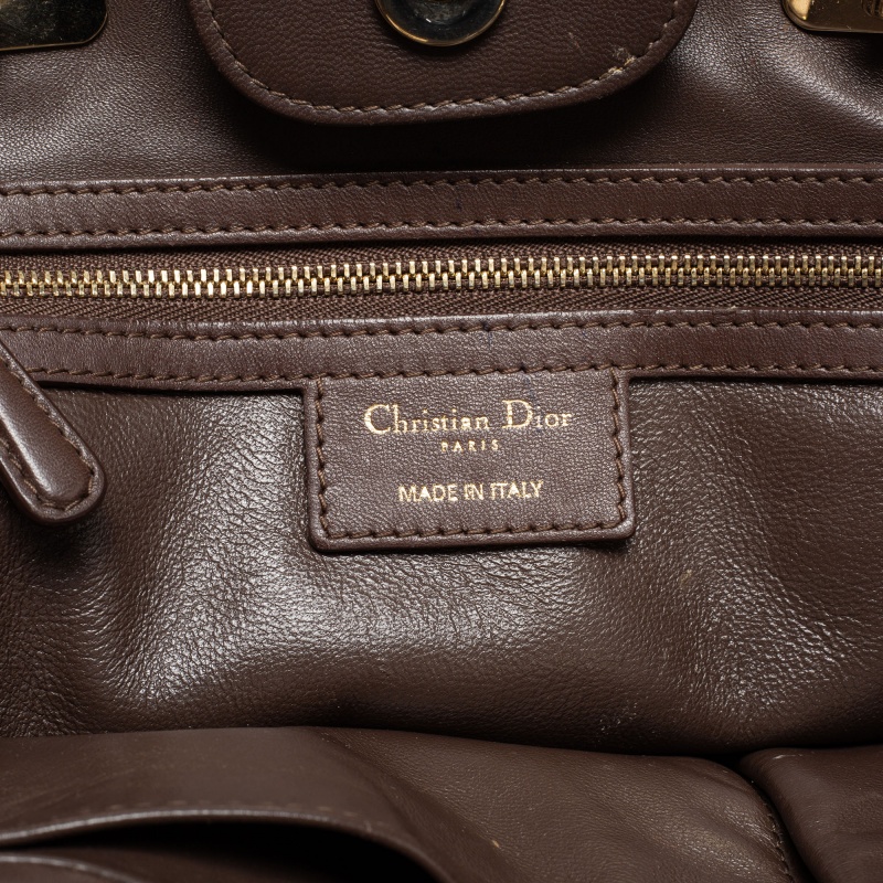 Dior Dark Beige Cannage Leather Granville Chain Link Tote