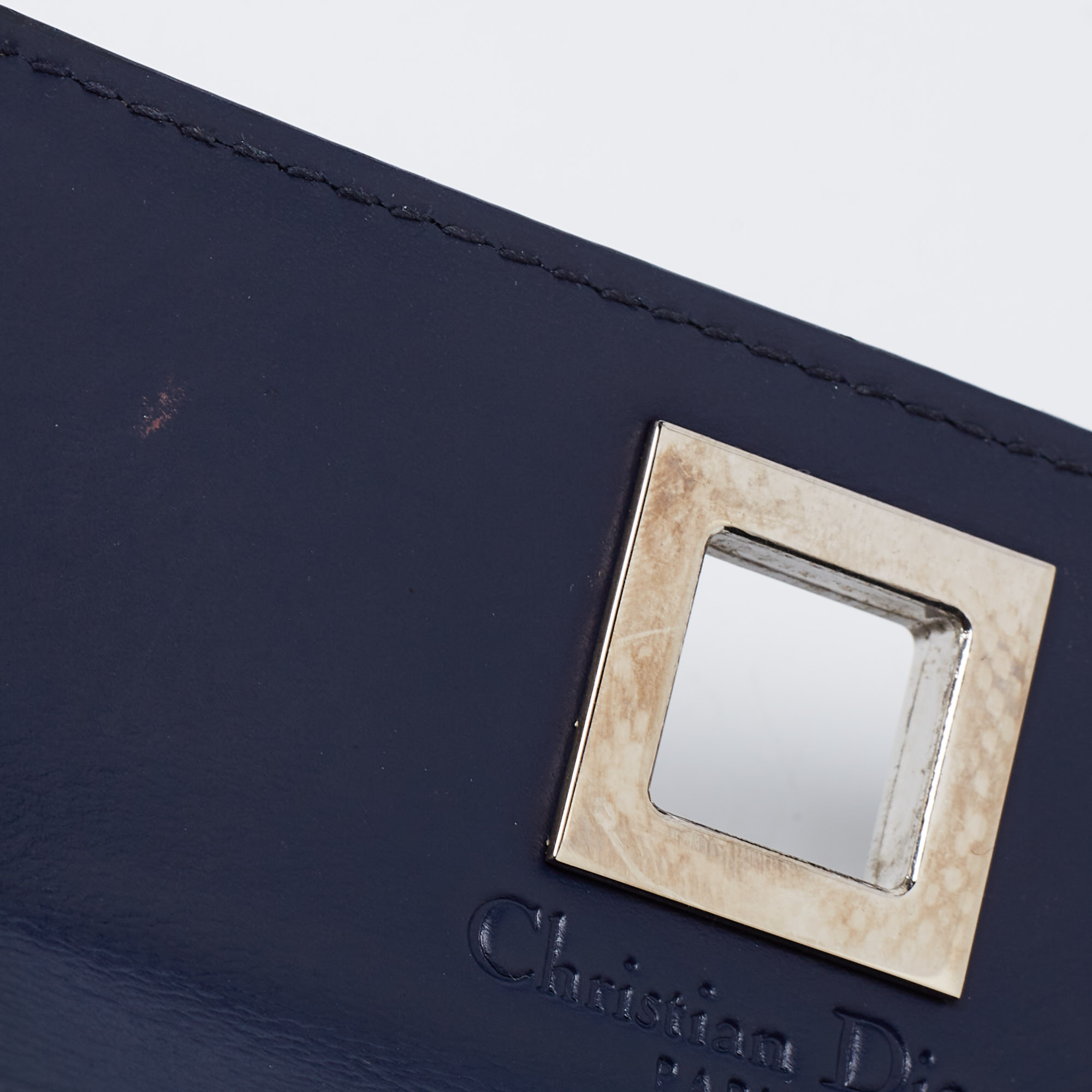 Dior Navy Blue Leather Turn Me Gusset Card Case