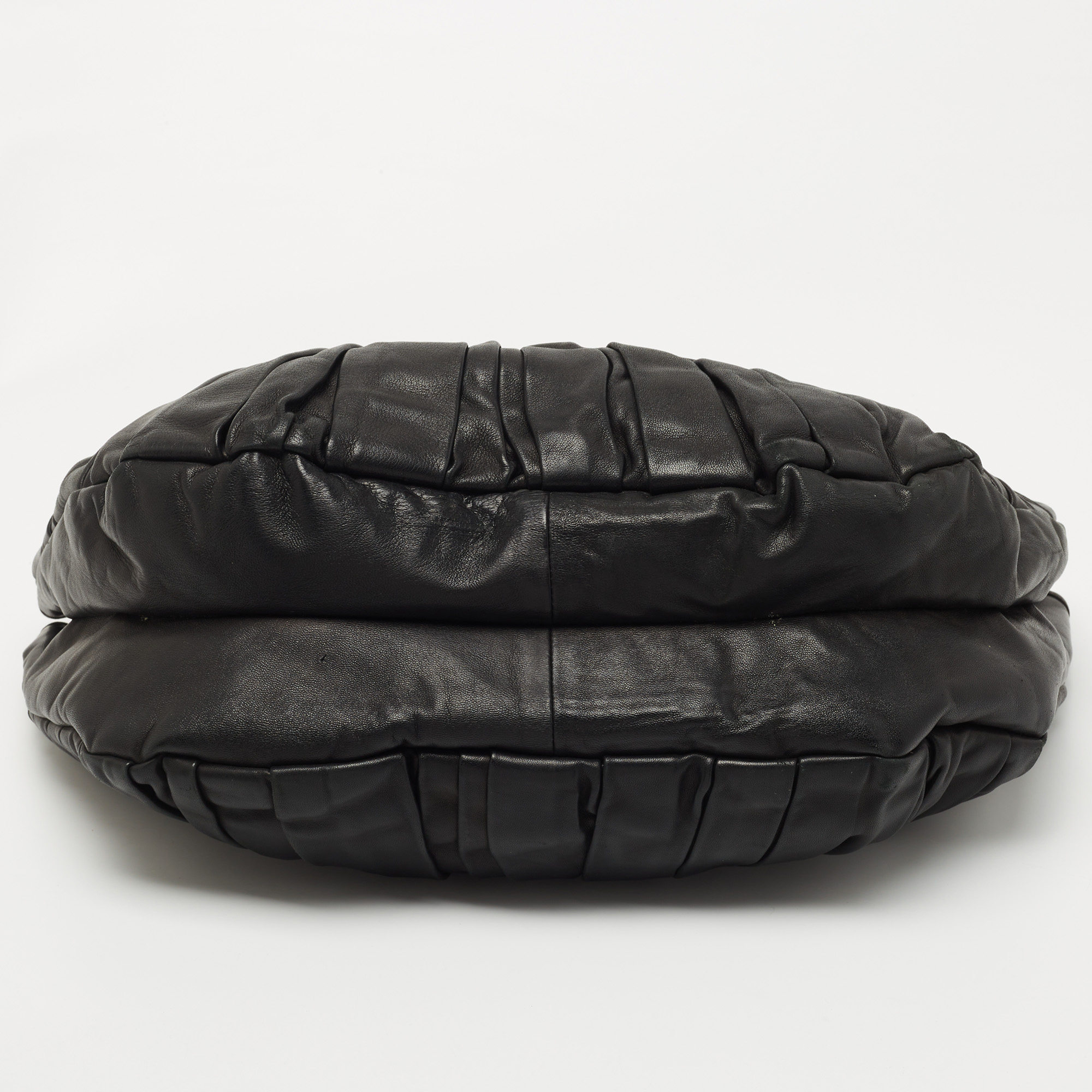 Dior Black Pleated Leather Plisse Tote