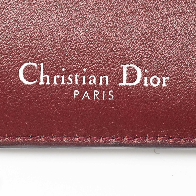 Dior Burgundy/Dark Blue Leather Diorissimo Envelope Wallet