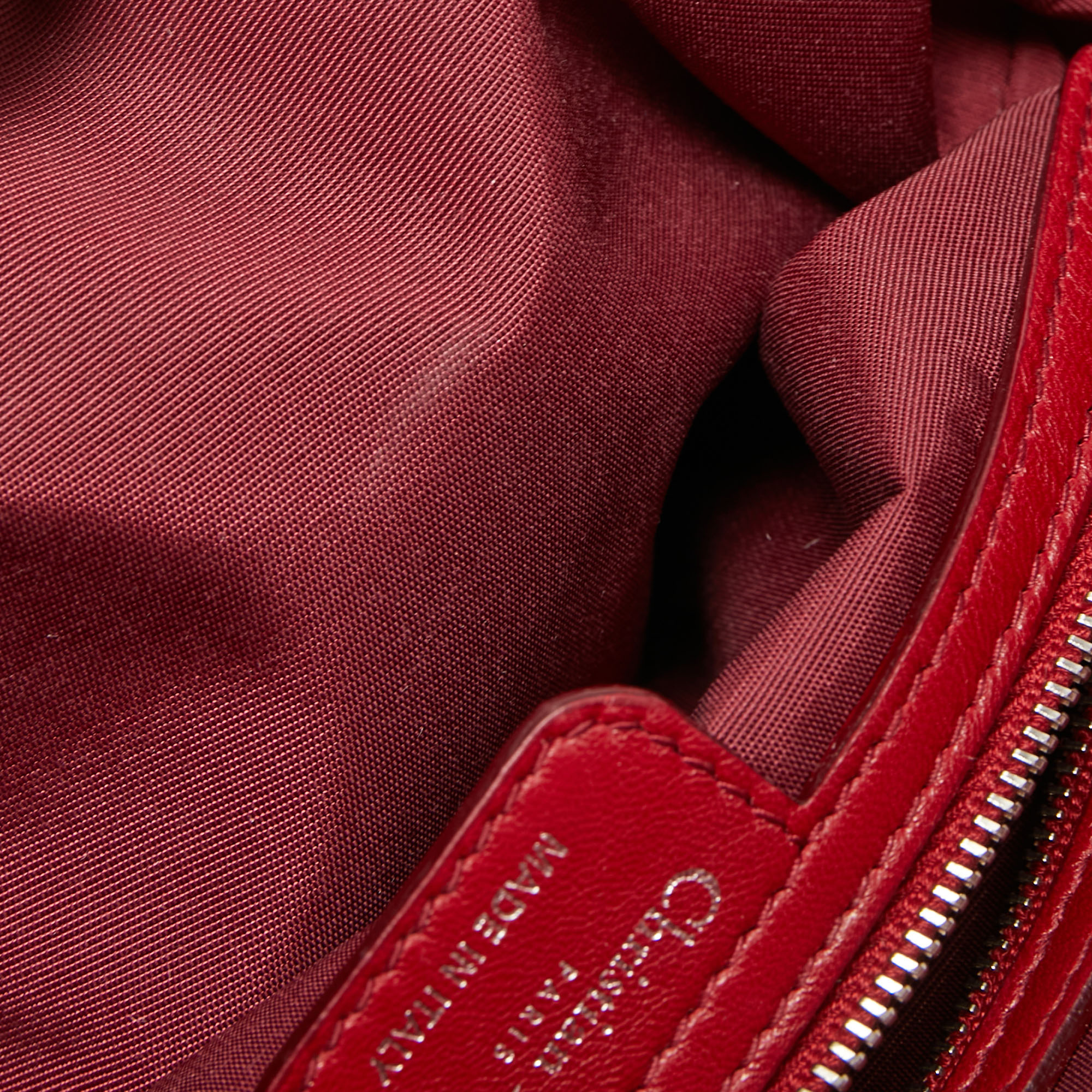 Dior Red Cannage Leather Miss Dior Shoulder Bag