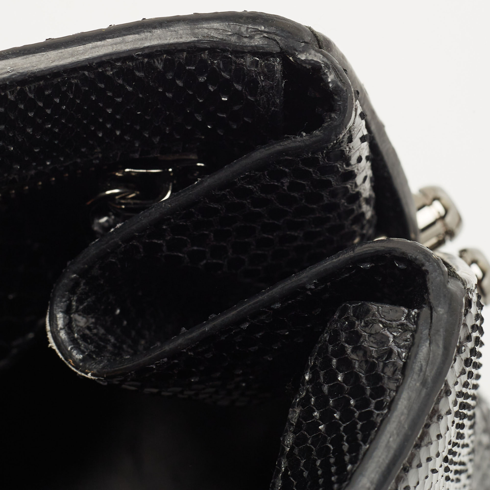 Dior Black Python Zip Satchel