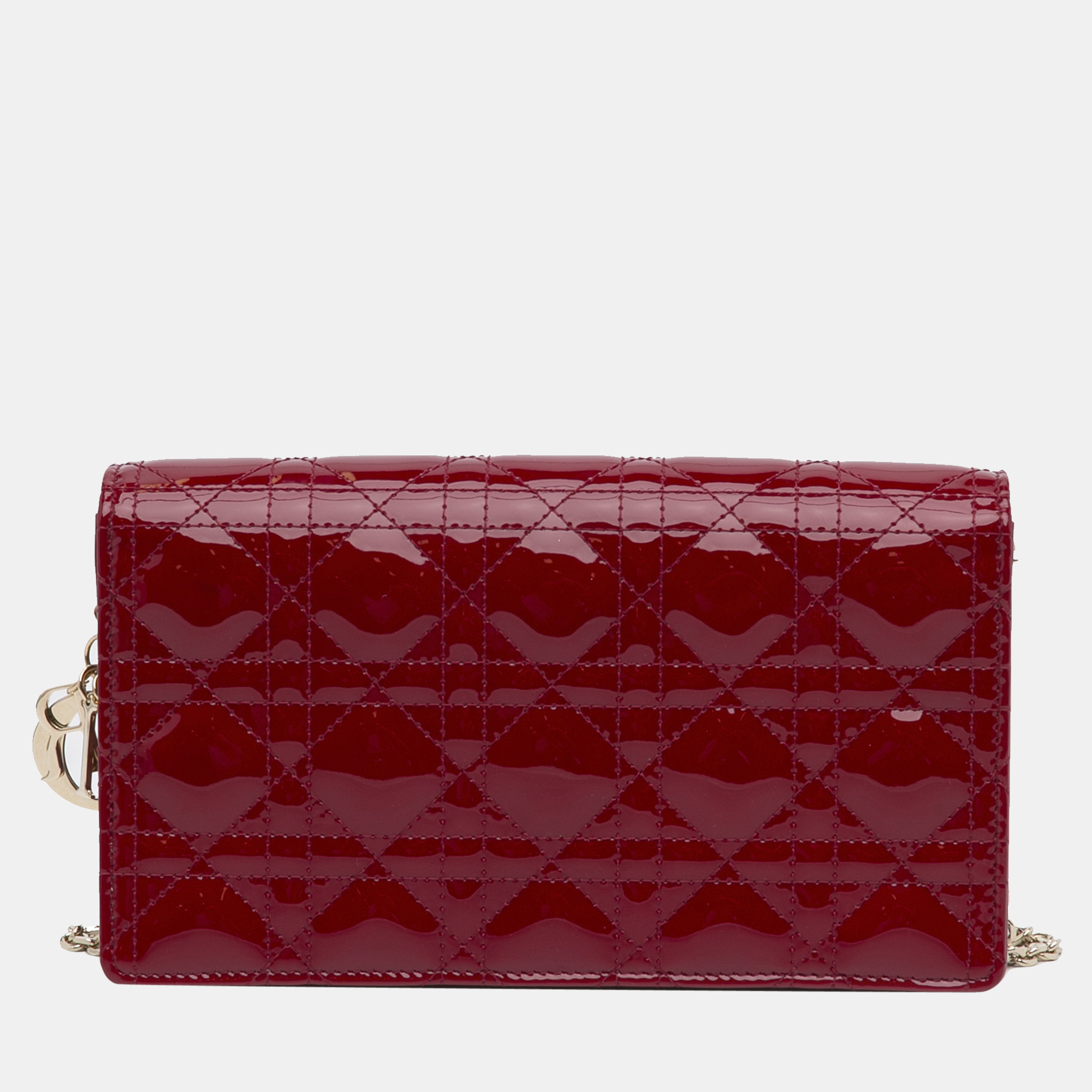 Dior Red Lady Dior Cannage Wallet On Chain