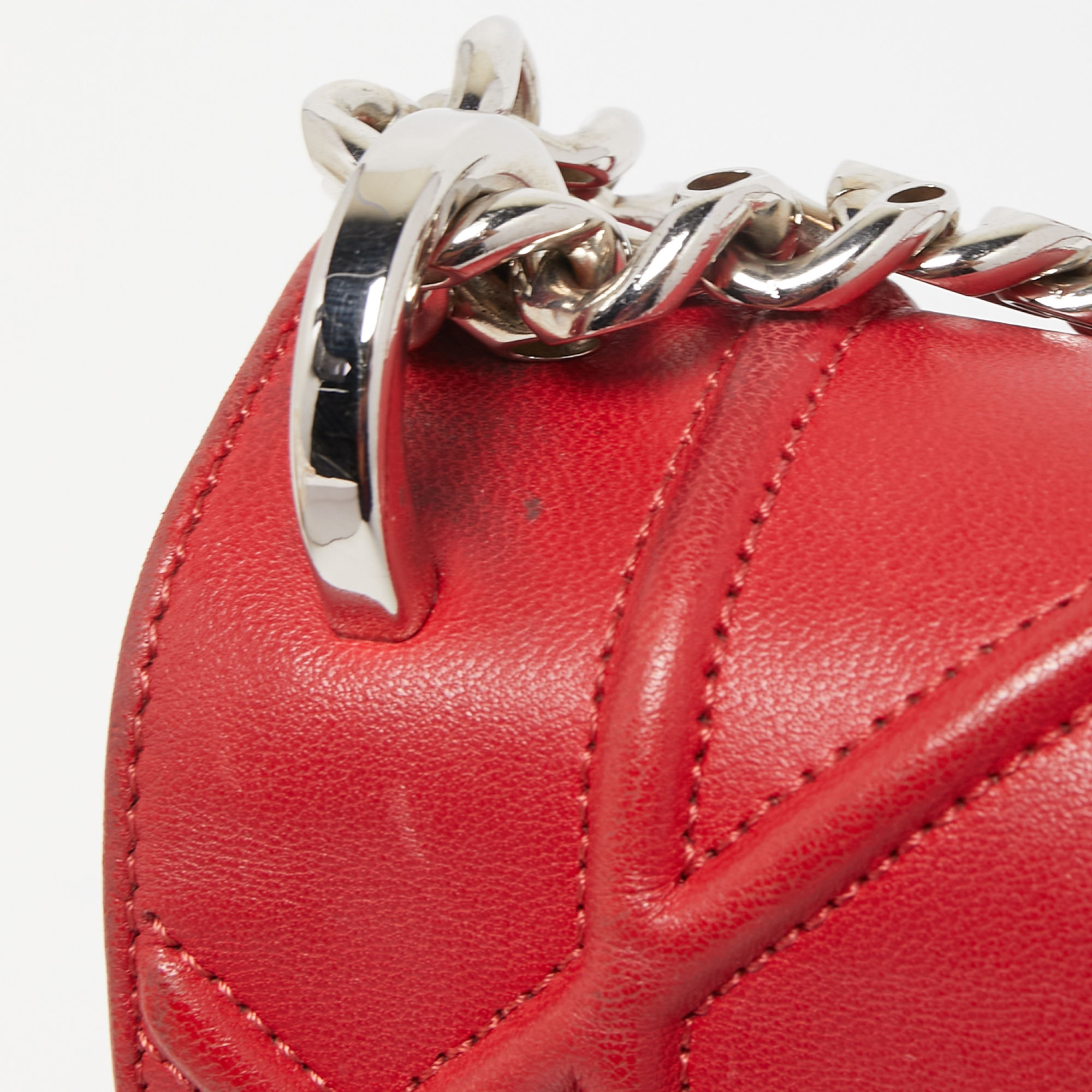 Dior Red Leather Medium Diorama Flap Shoulder Bag