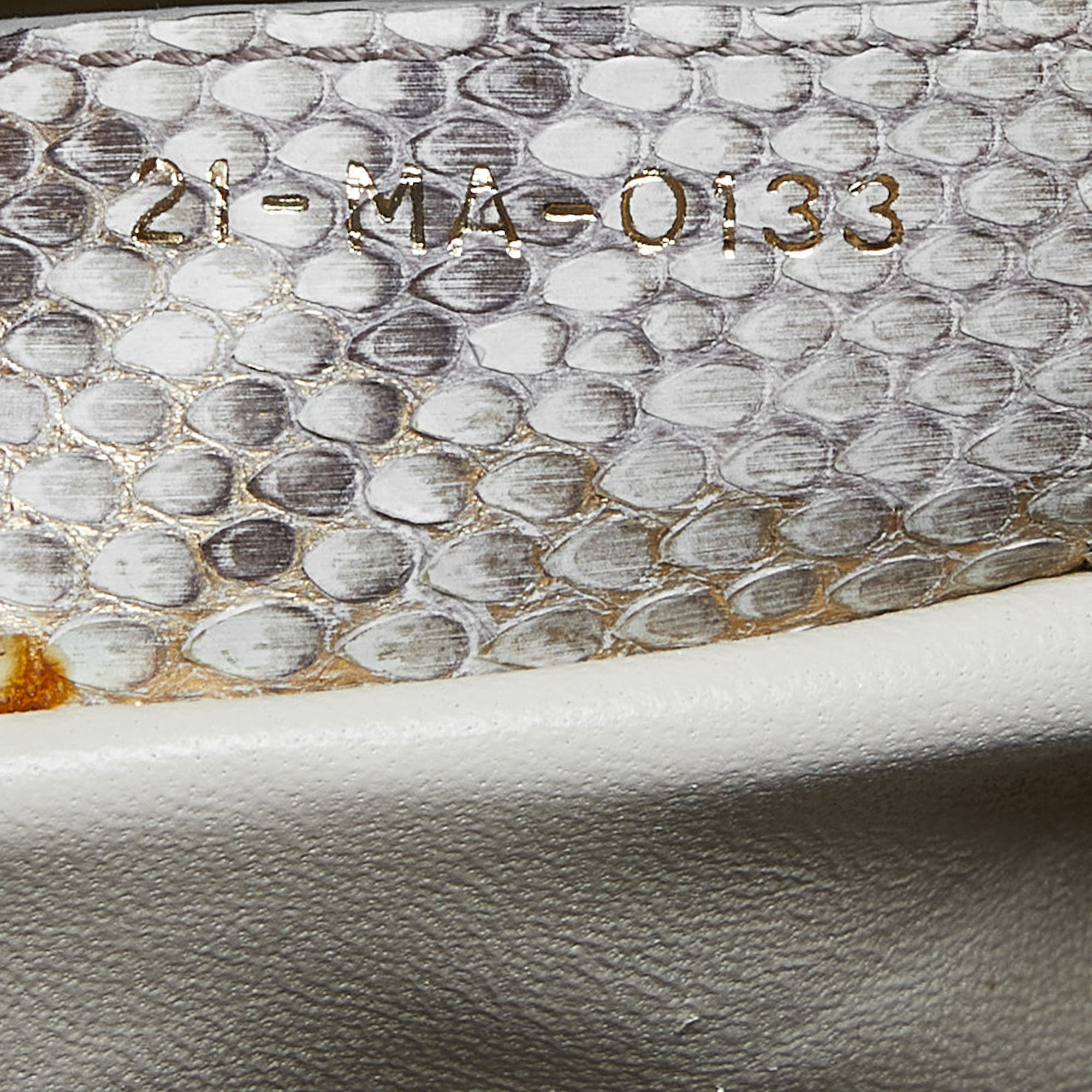 Dior Gold/Beige Python Large Lady Dior Tote
