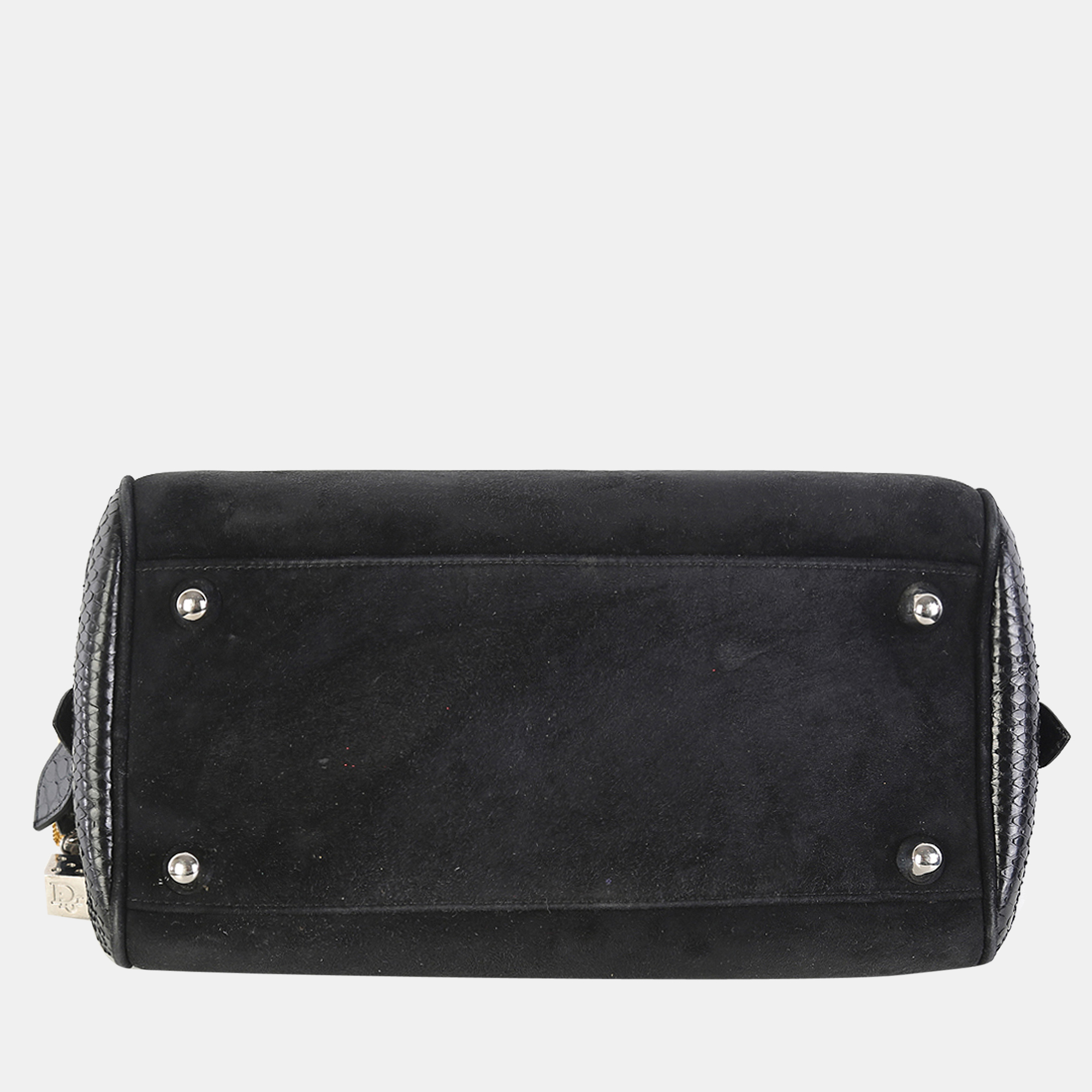 Christian Dior Black Suede And Leather Gambler Bag