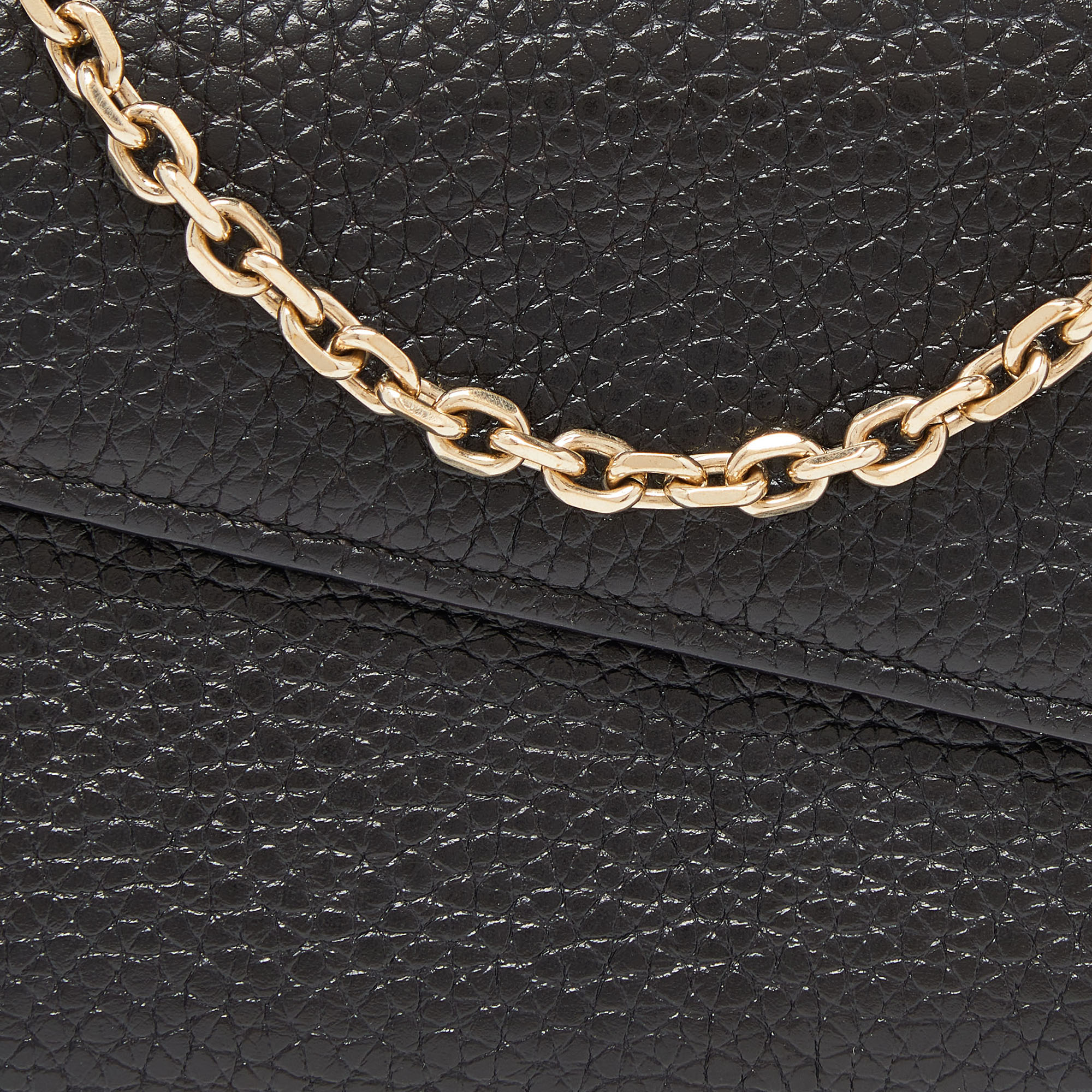 Dior Black/Pink Leather Diorissimo Rencontre Chain Wallet