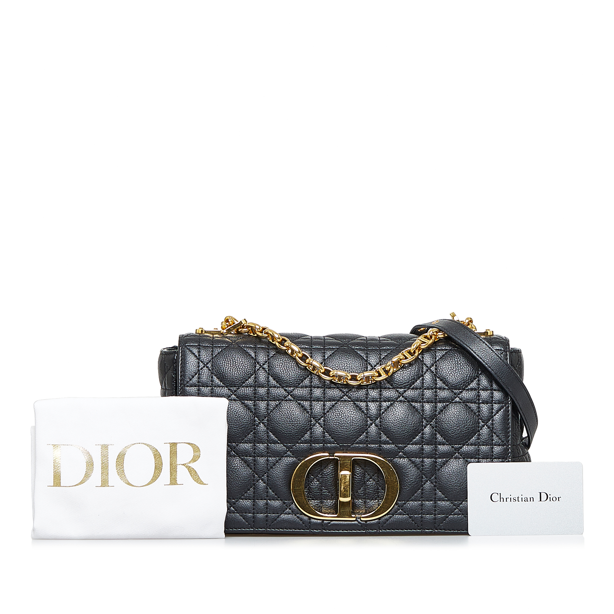 Dior Black Medium Cannage Caro