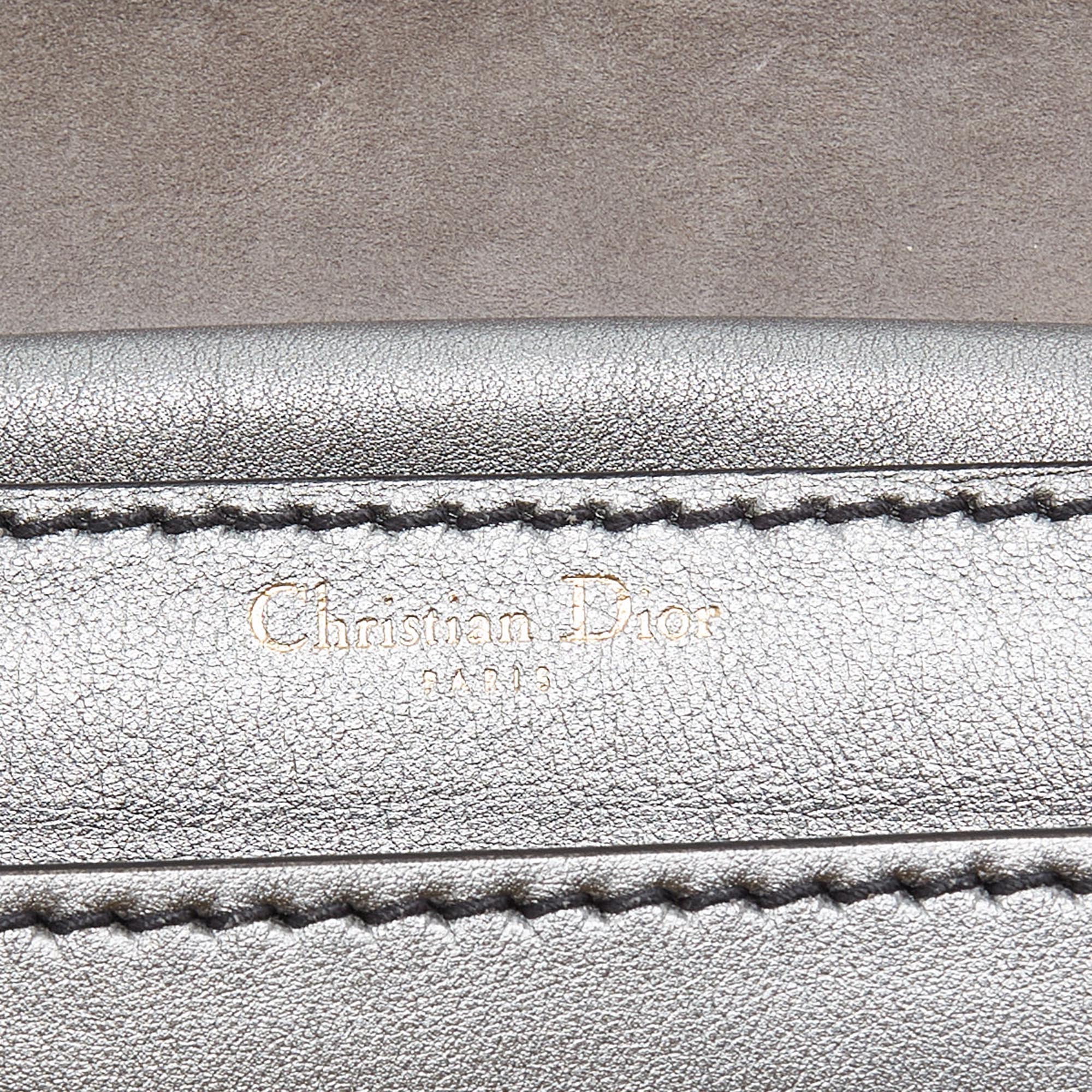 Dior Silver Leather J’adior Flap Shoulder Bag