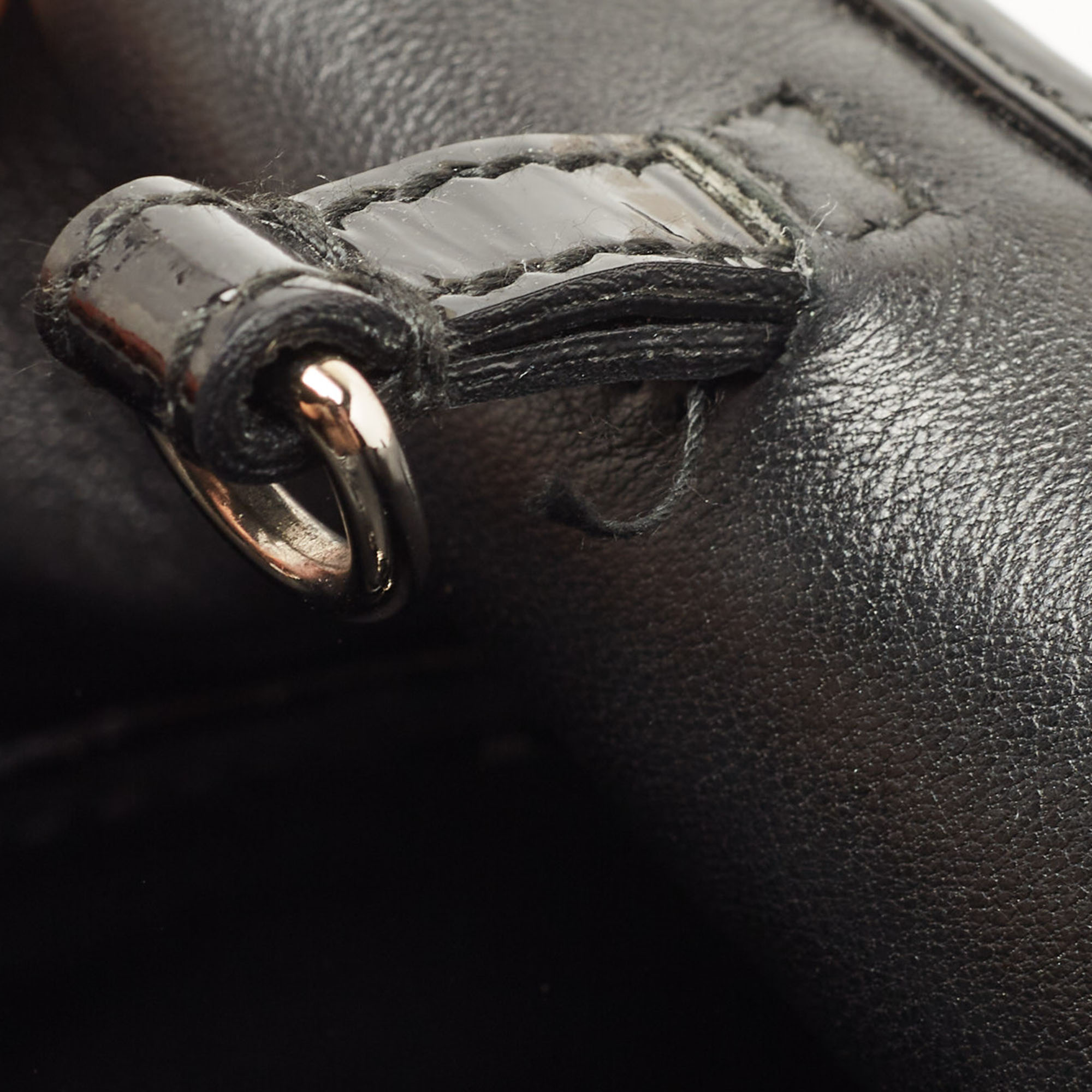 Dior Black Croc Embossed Patent Leather 61 Hobo