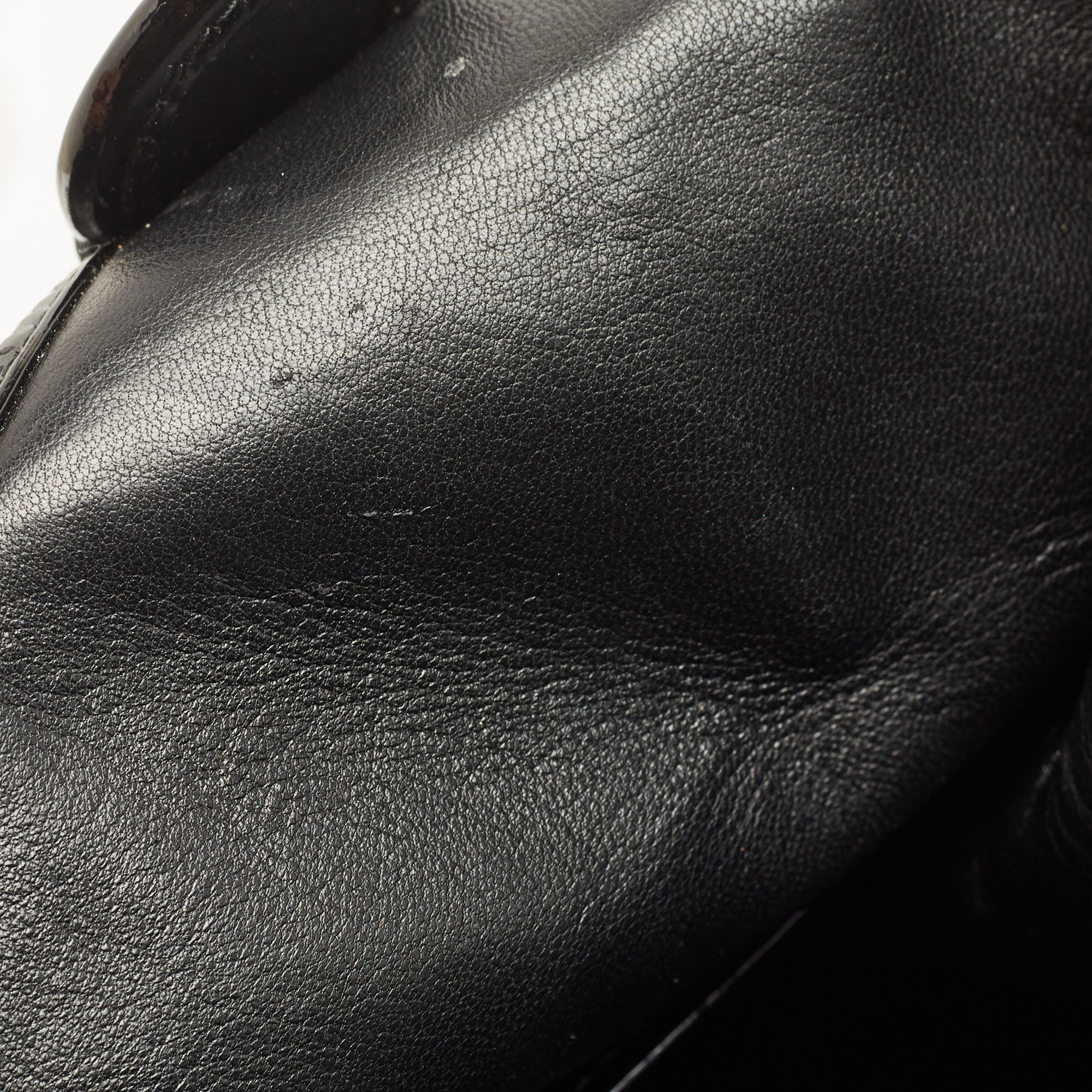Dior Black Croc Embossed Patent Leather 61 Hobo