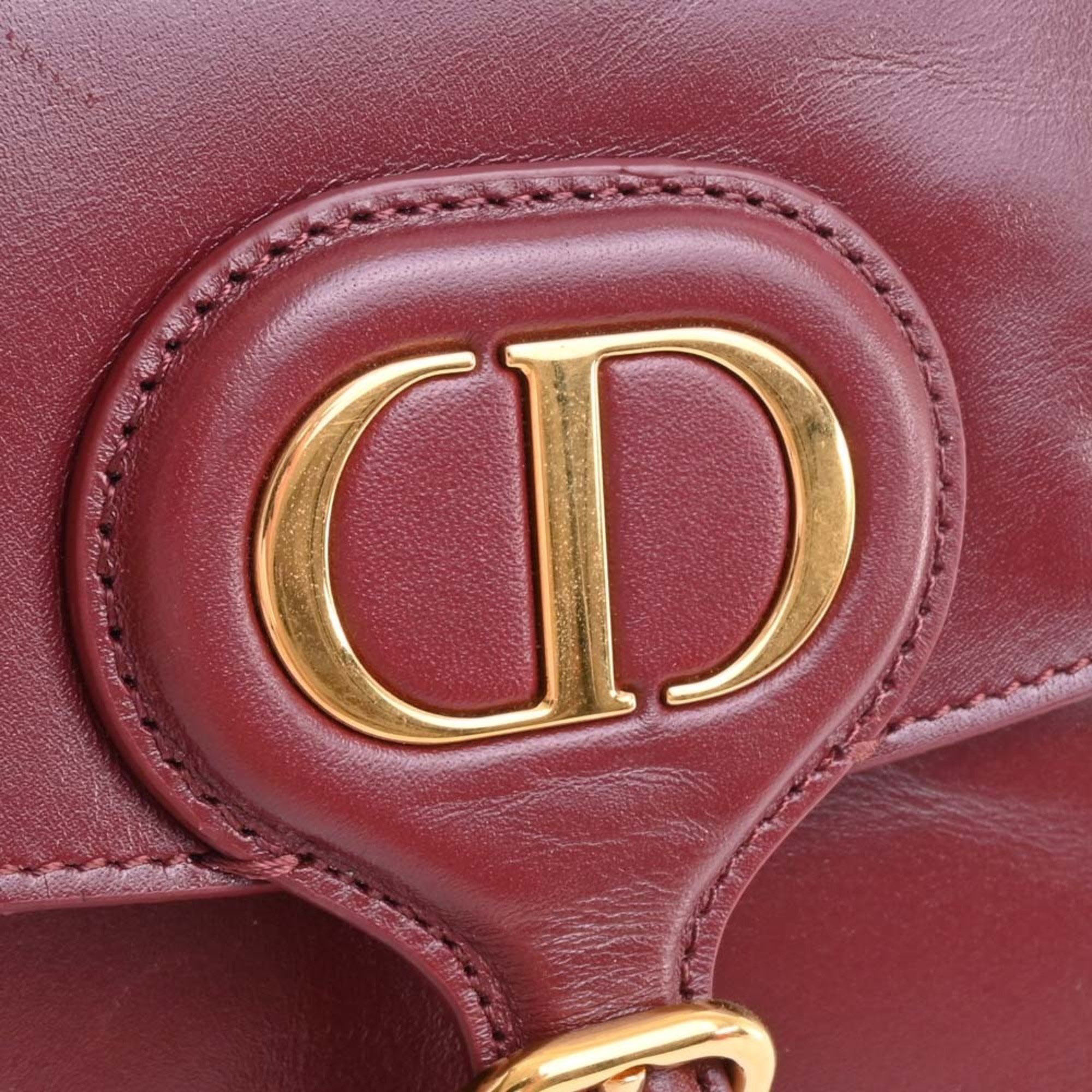 Dior Burgundy Leather Medium Bobby Shoulder Bag