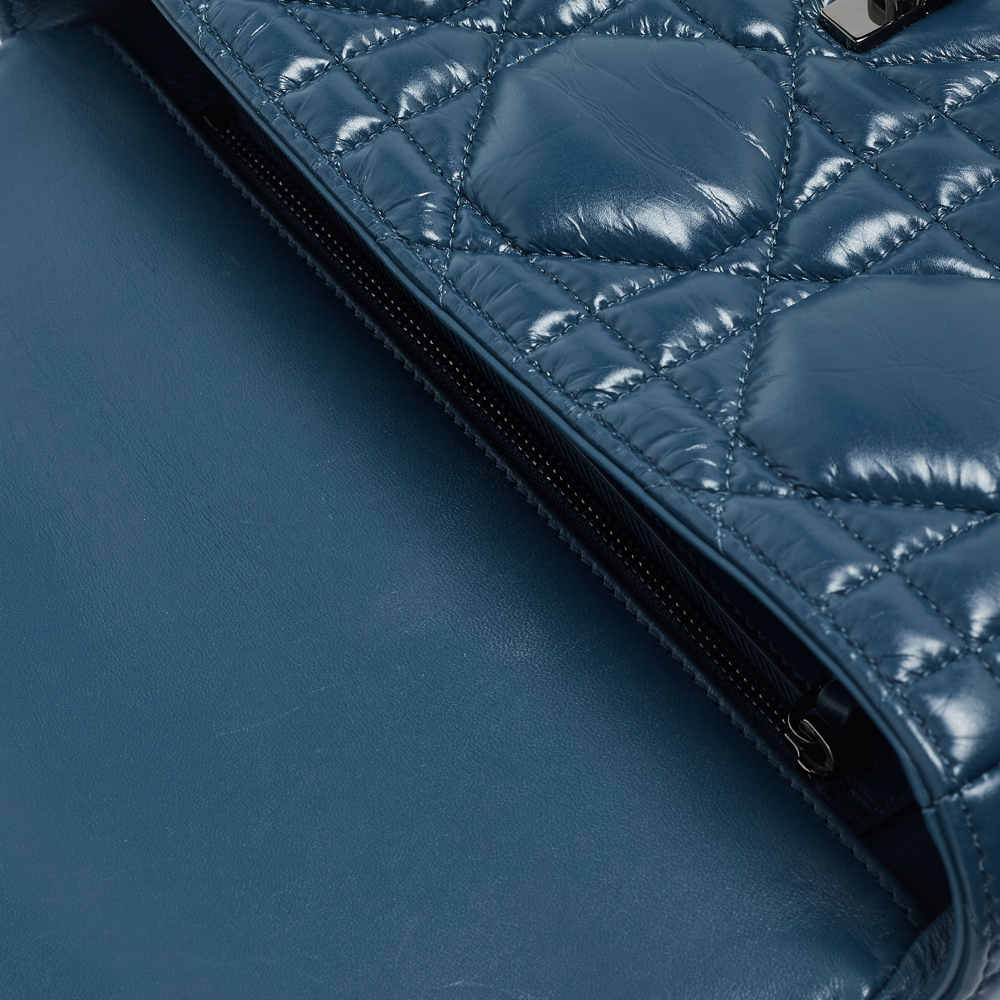 Dior Steel Blue Quilted Leather Medium Caro Shoulder Bag