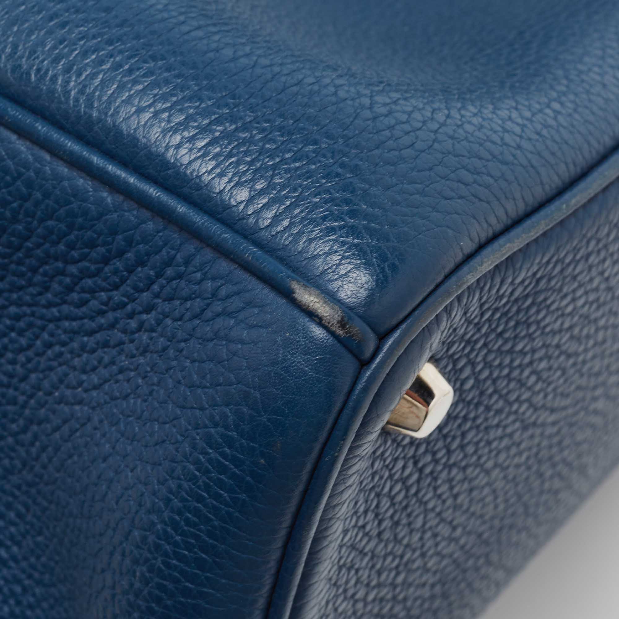 Dior Navy Blue Leather Medium Diorissimo Tote