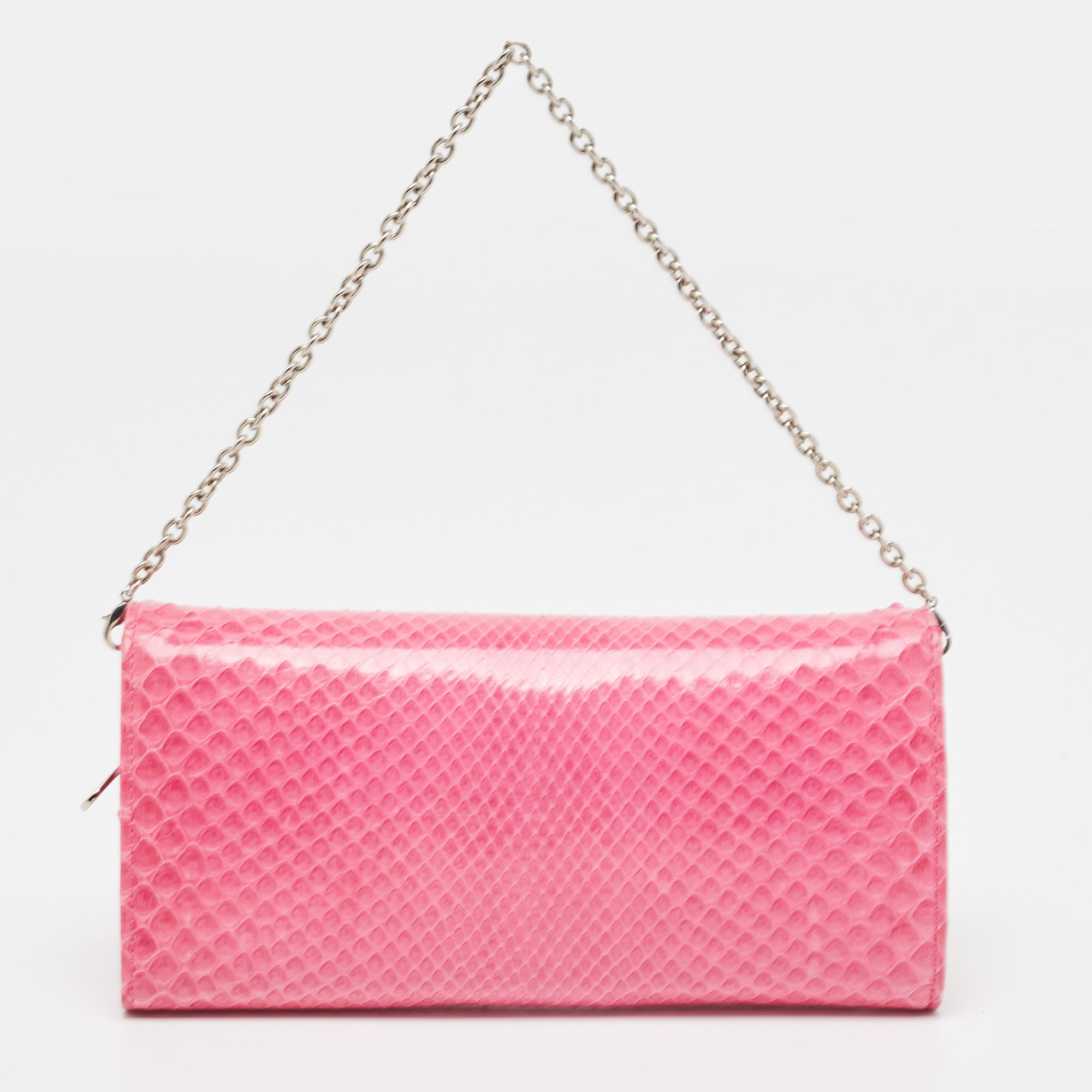 Dior Pink Python Rendezvous Wallet On Chain