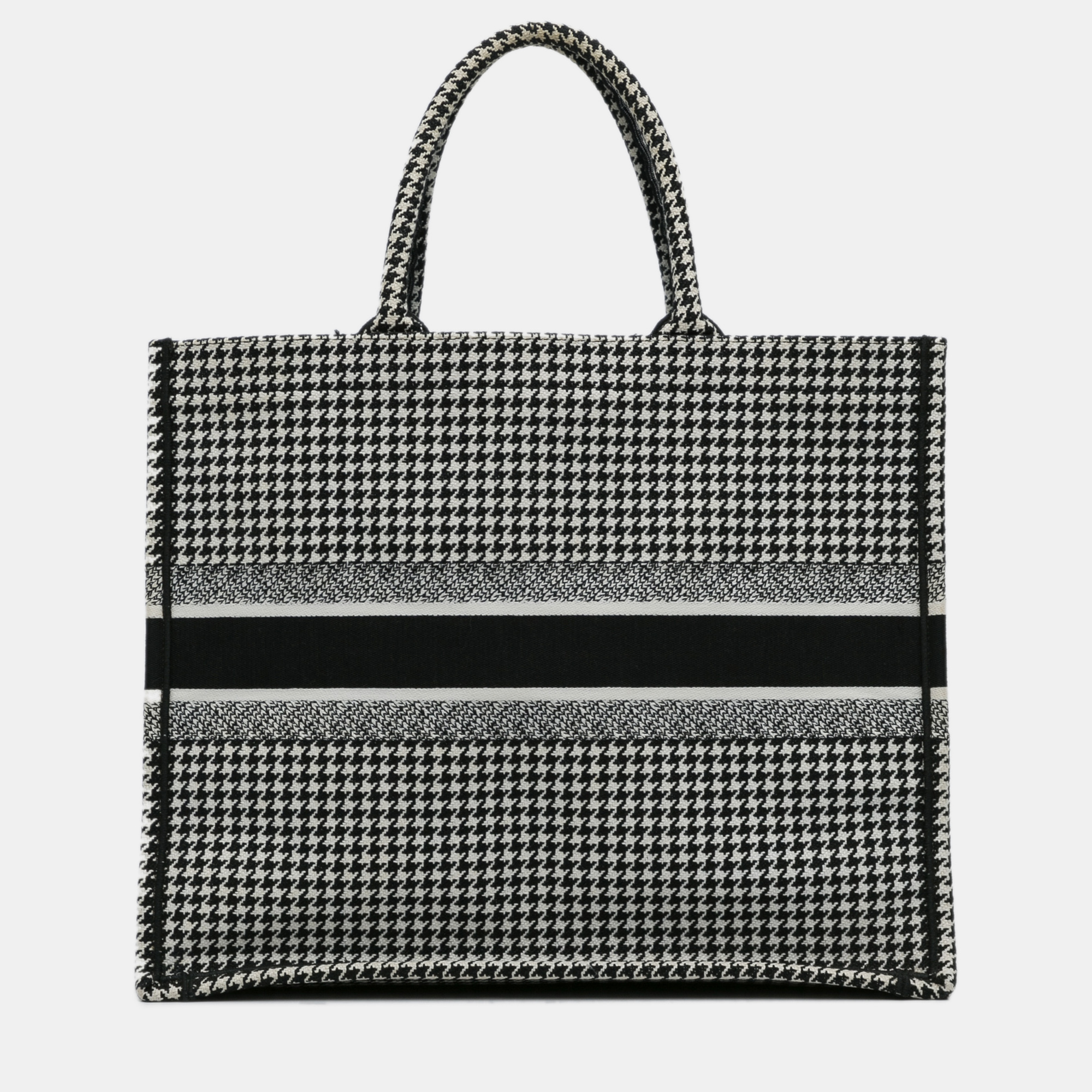 Dior Large Houndstooth Embroidered Book Tote