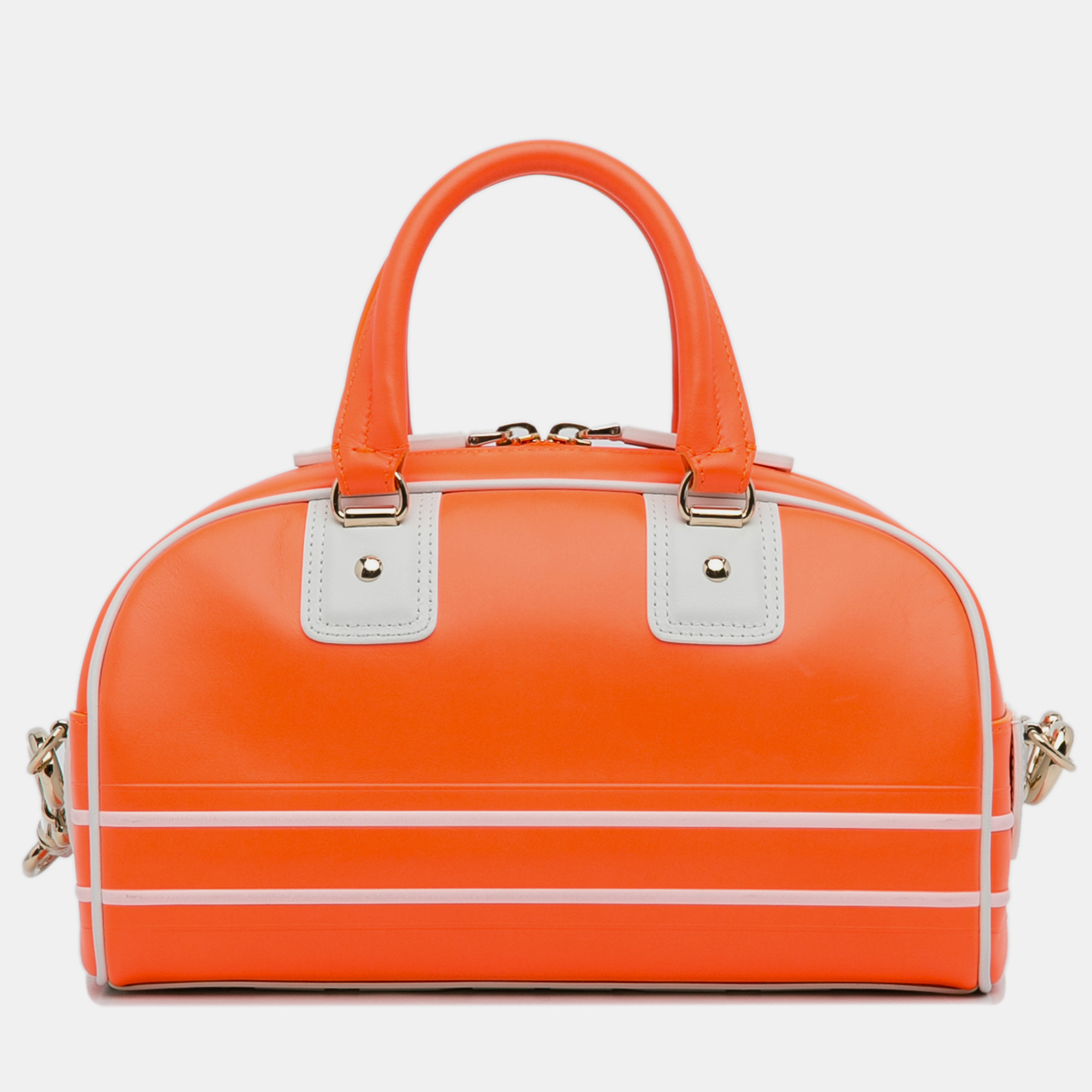 Dior Orange Calf Leather Vibe Satchel