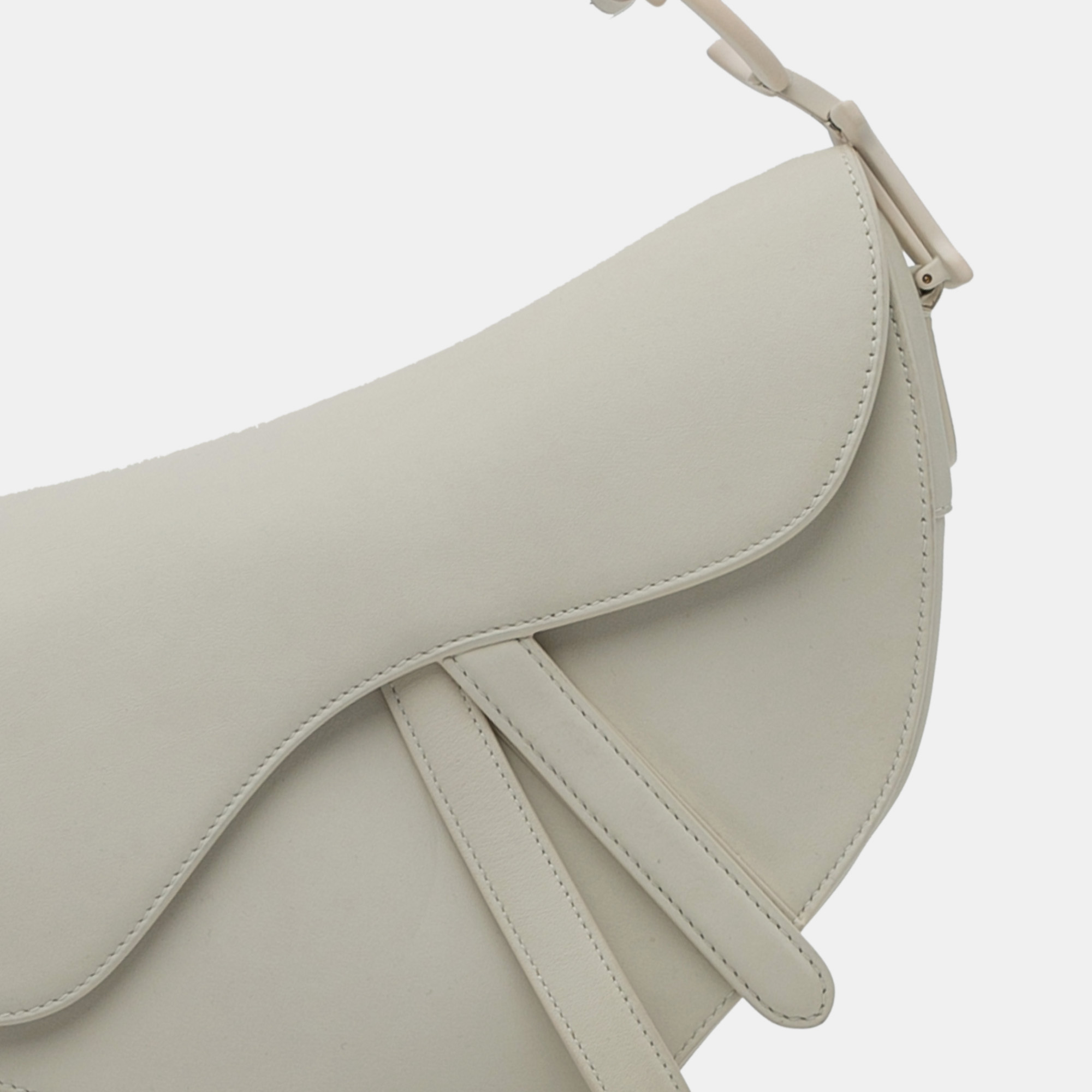 Dior White Leather Ultra Matte Saddle