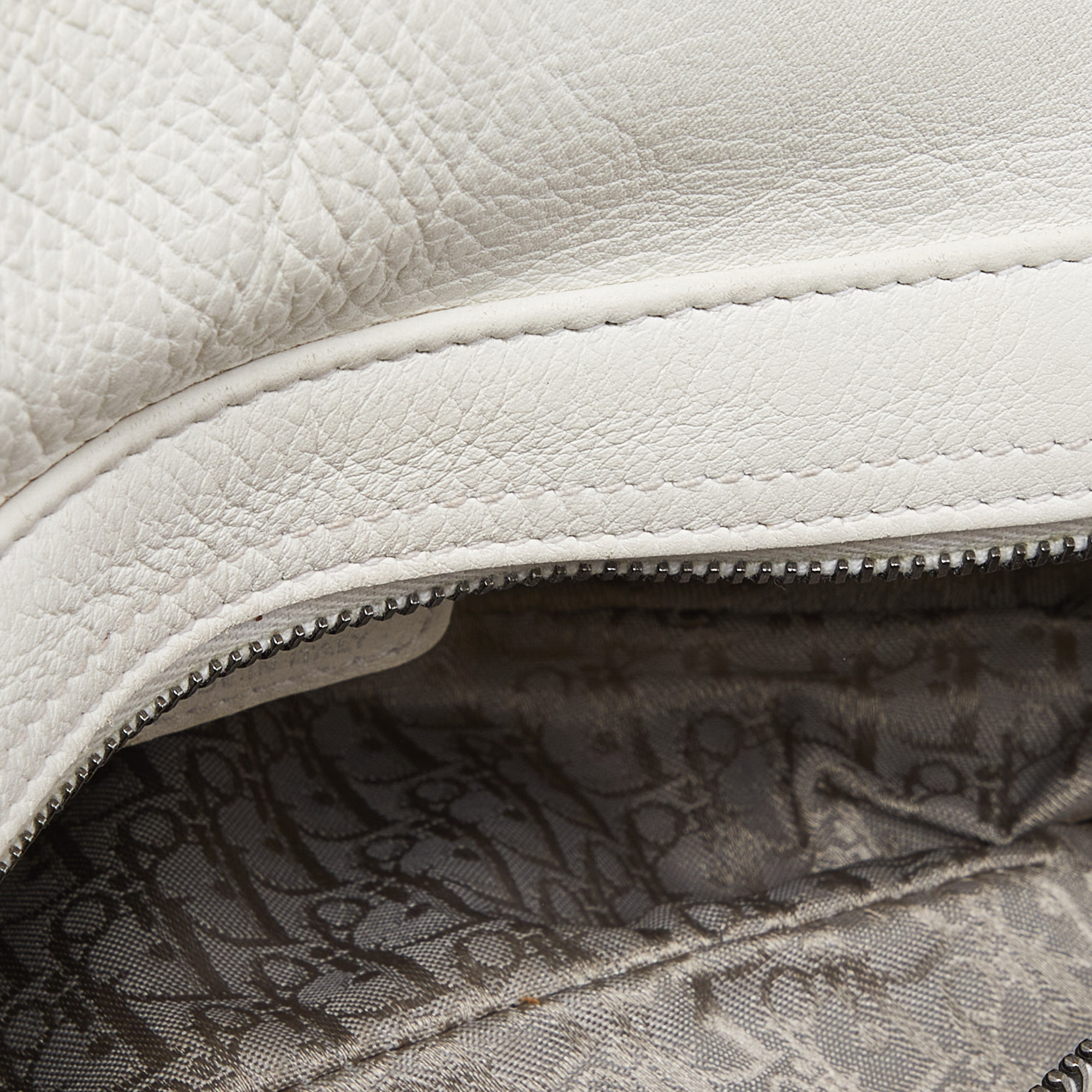 Dior White Leather Gaucho Double Saddle Bag
