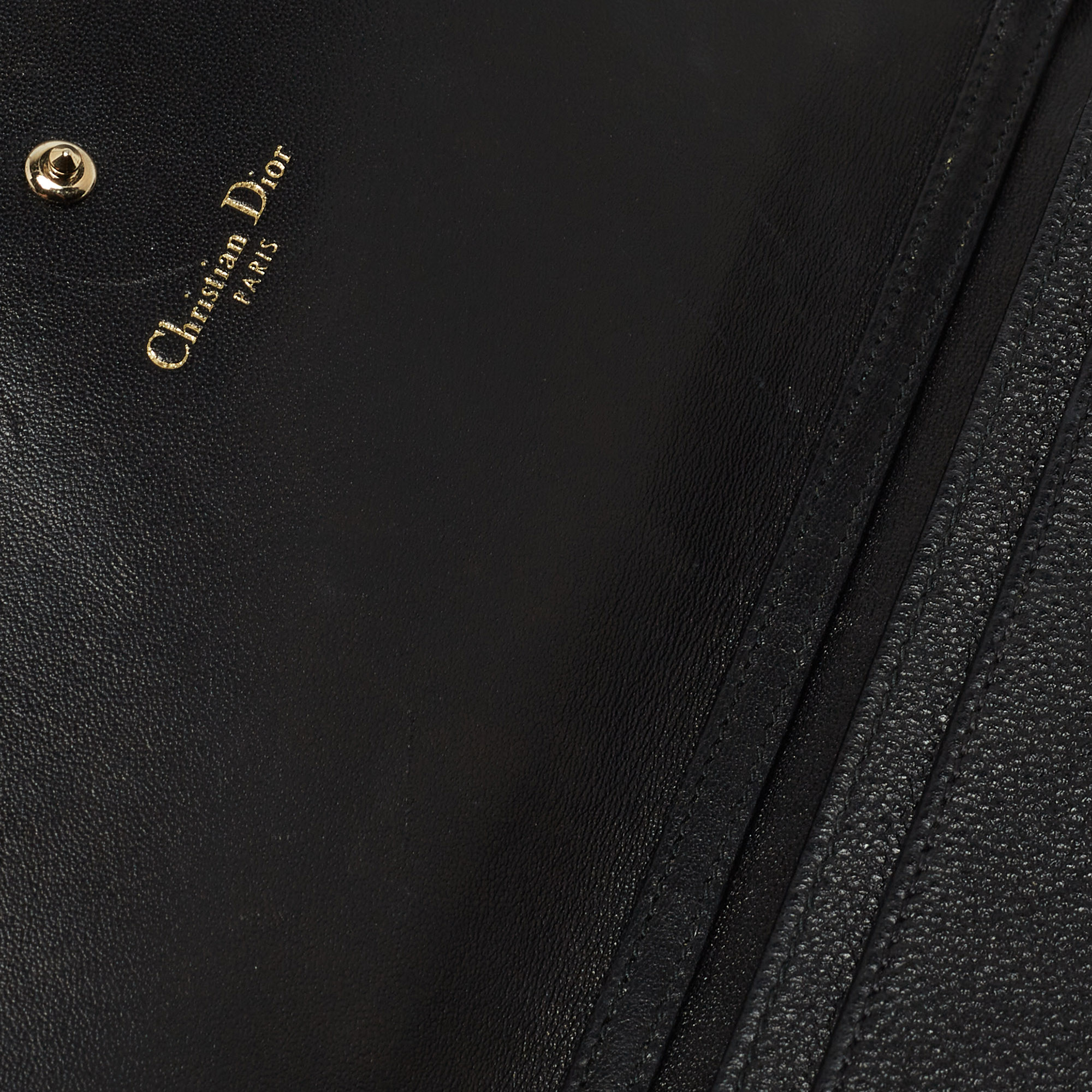 Dior Black Leather Diorama Wallet