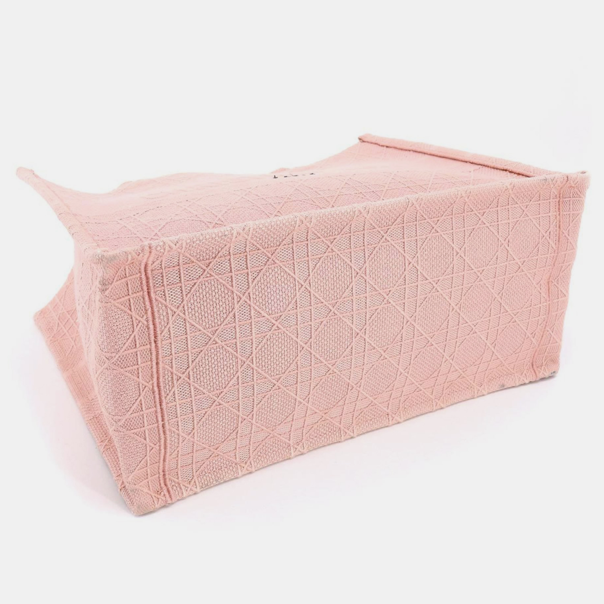 Dior Pink Canvas Medium Cannage Book Tote Bag
