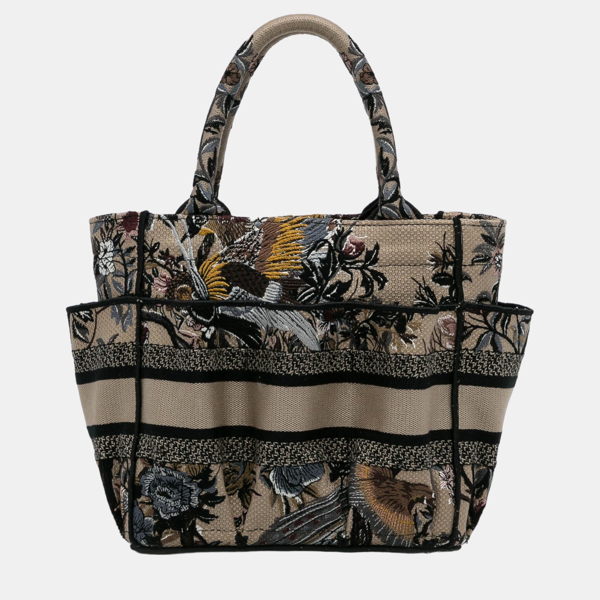Dior Brown/Multicolour Small Jardin D’Hiver Catherine Tote Bag