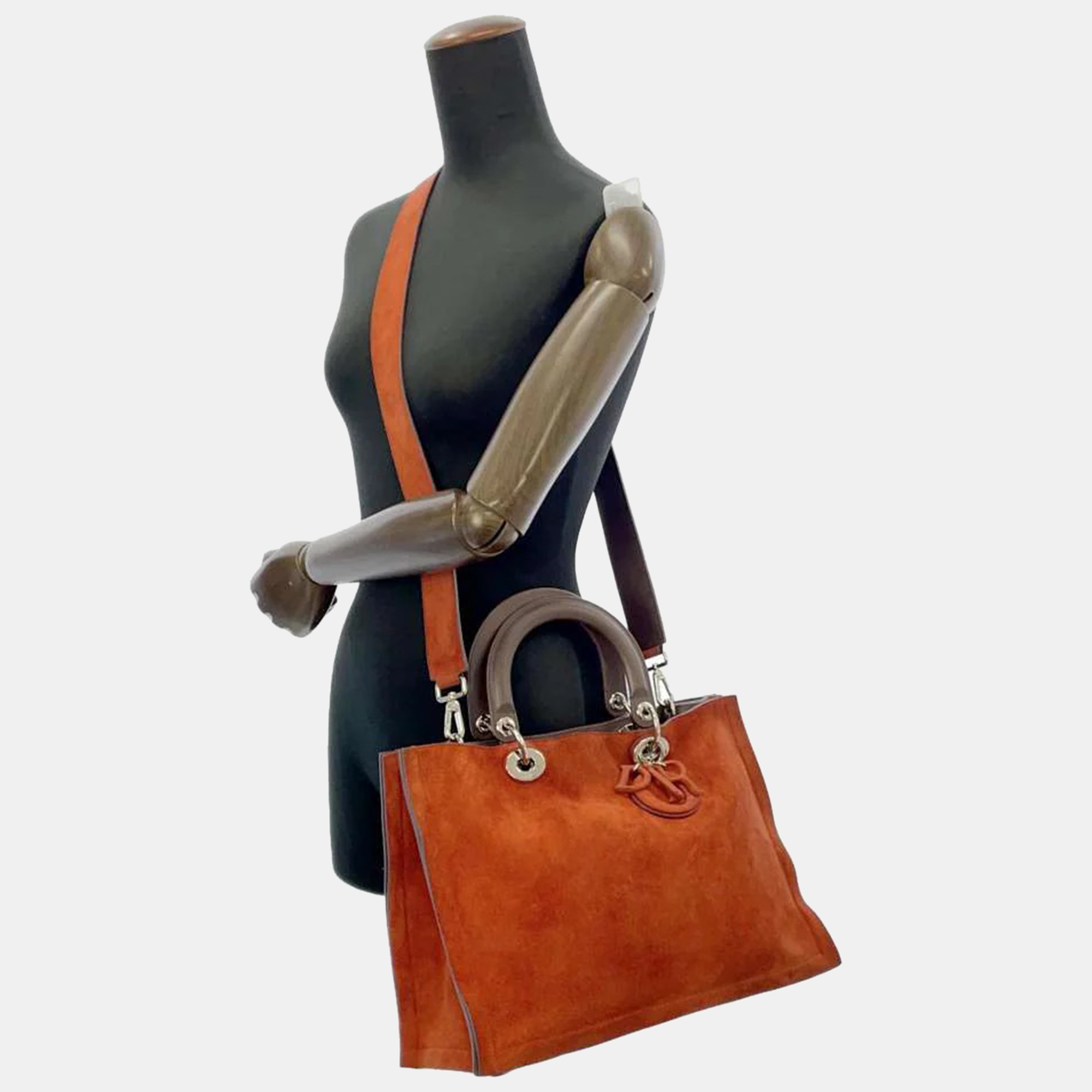 Dior Orange Suede Diorissimo Bag