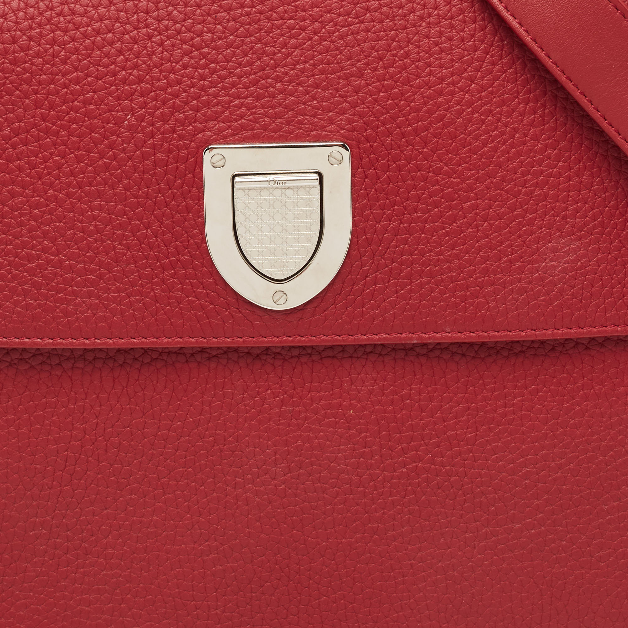 Dior Red Leather Large Diorever Top Handle Bag