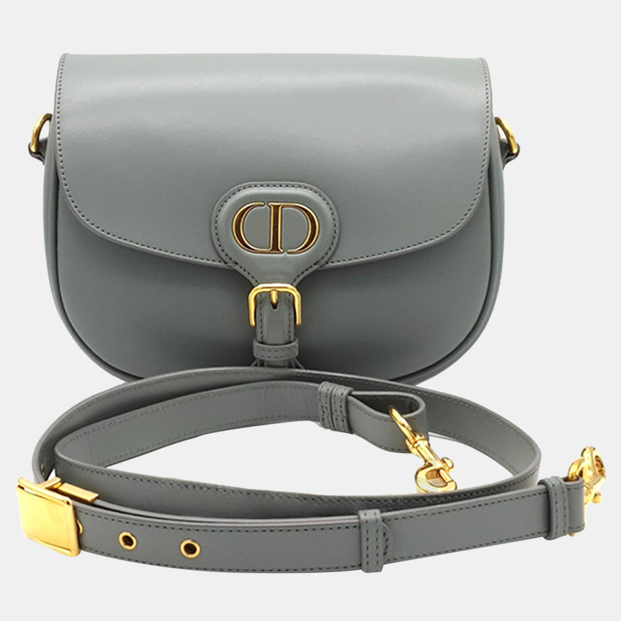 Christian Dior Grey Leather Bobby Bag Medium
