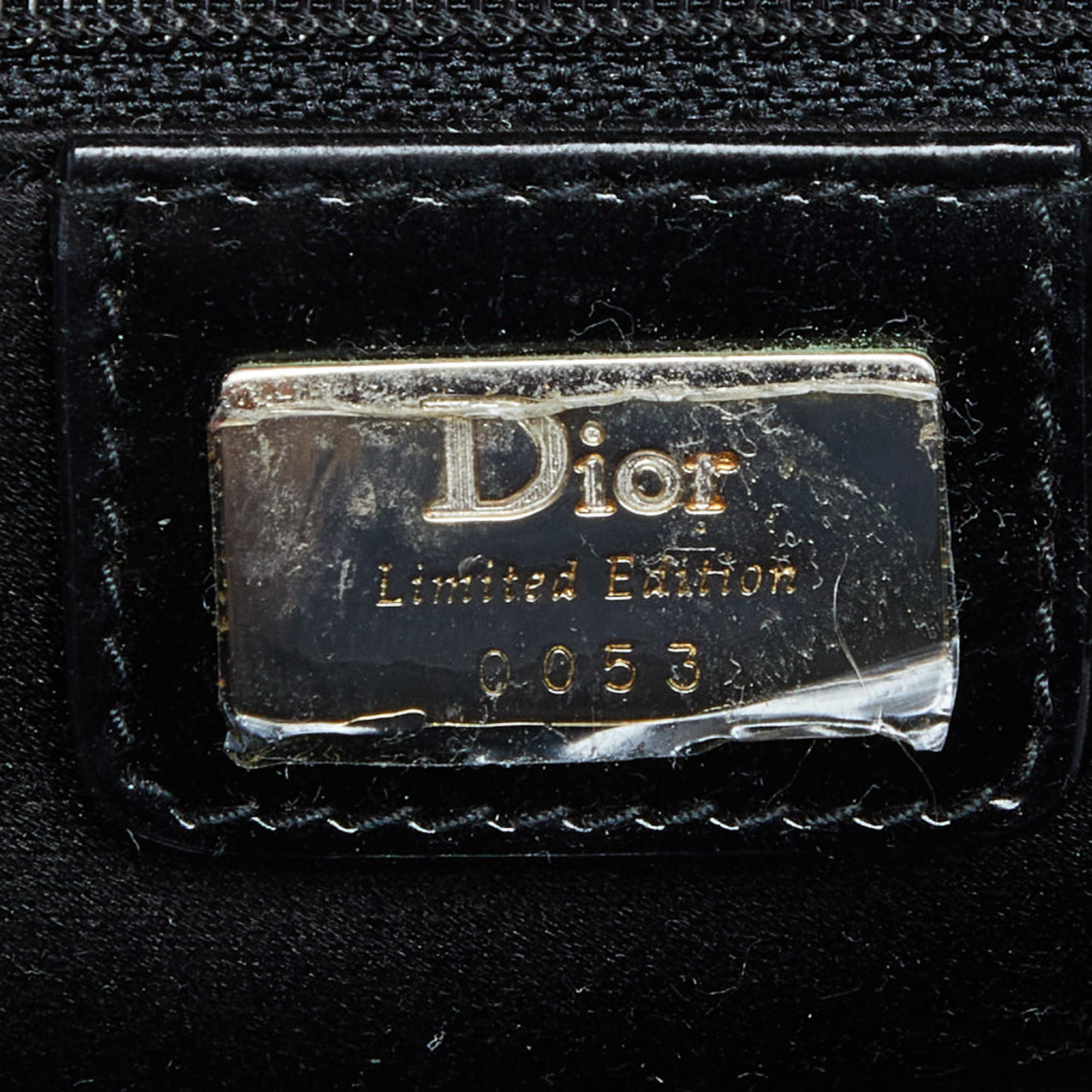 Dior Grey Canvas Hardcore Sequin/Bead Embellished Baguette Bag